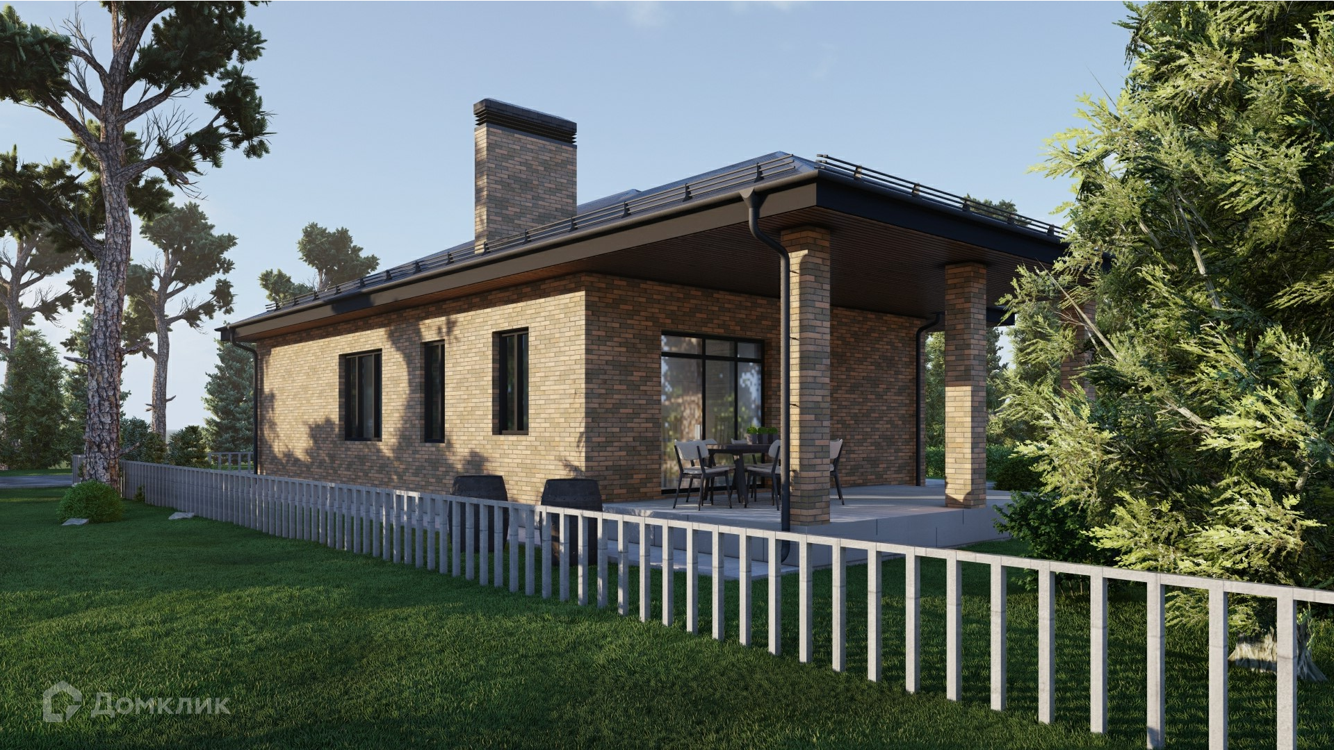 Проект дома «45-2024-АР» компании СК «Ключ» из материала Кирпич площадью 131м² под ключ за 7319909₽ в Донецке | 1 этаж, 3 спальни, 2 санузла – Домклик