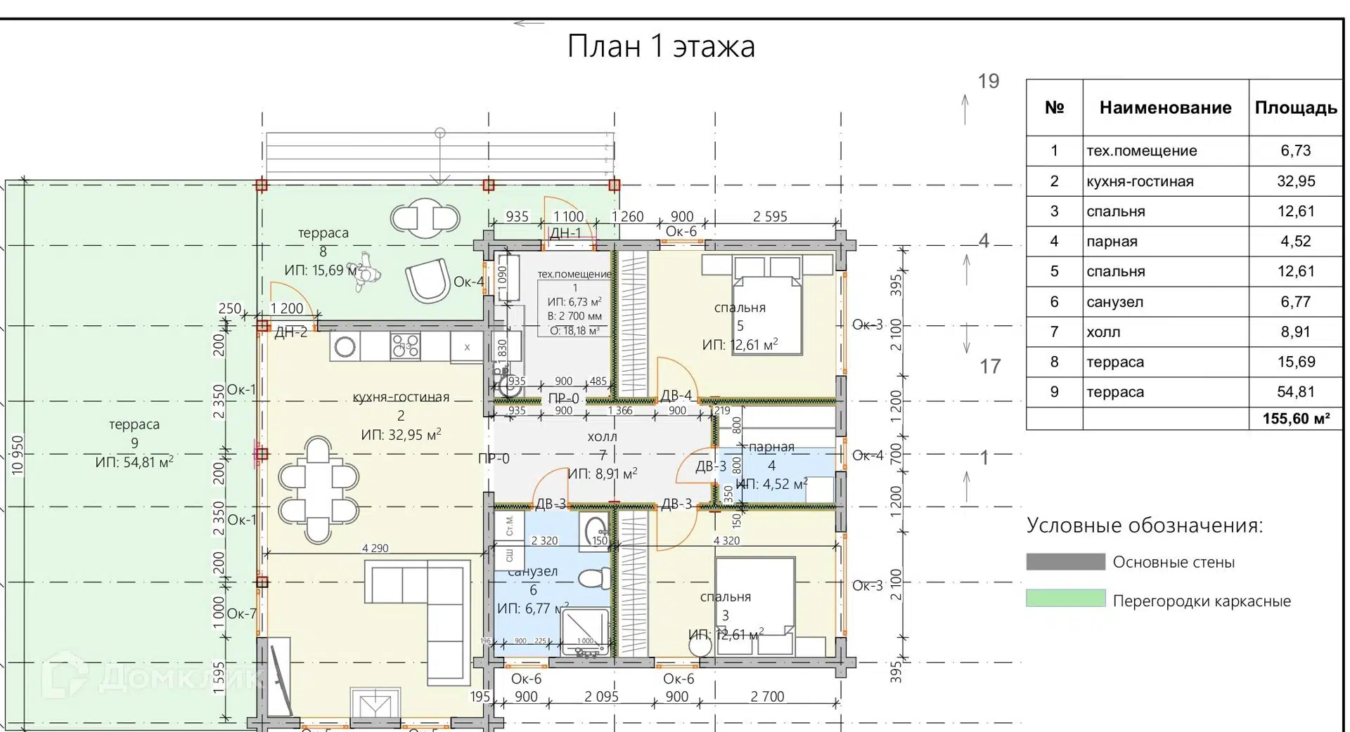 Планировка 1 этажа