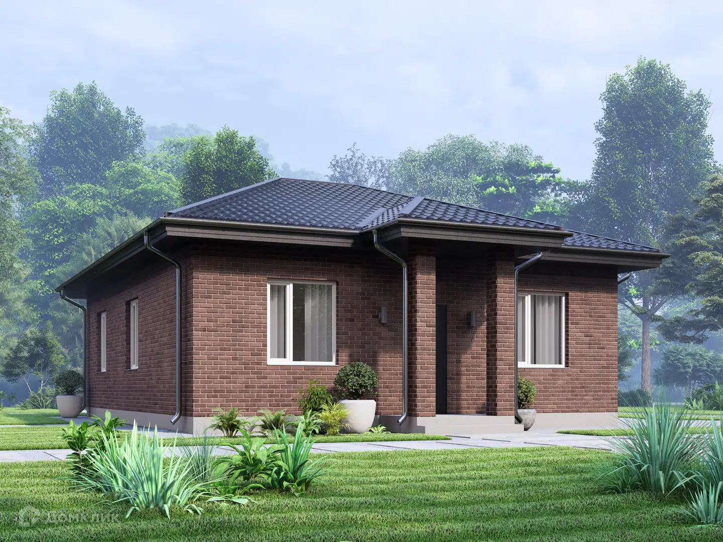 Проект дома «Уют 4, 83.47 (79.67)» компании СК НА ВЕКА из материала Газобетонные блоки площадью 79.67м² под ключ за 4650000₽ в Донецке | 1 этаж, 3 спальни, 2 санузла – Домклик