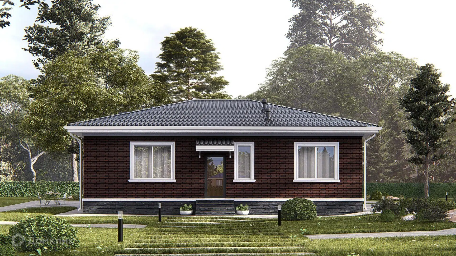 Проект дома «Барни» компании ИП Ветринская Елена Александровна из материала Газобетонные блоки площадью 122.2м² под ключ за 5221482₽ в Донецке | 1 этаж, 3 спальни, 2 санузла – Домклик