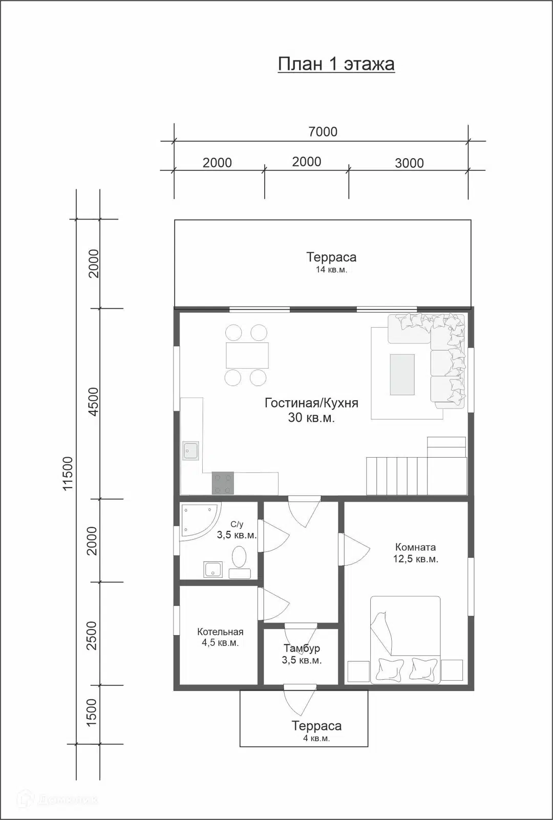 Планировка 1 этаж этажа