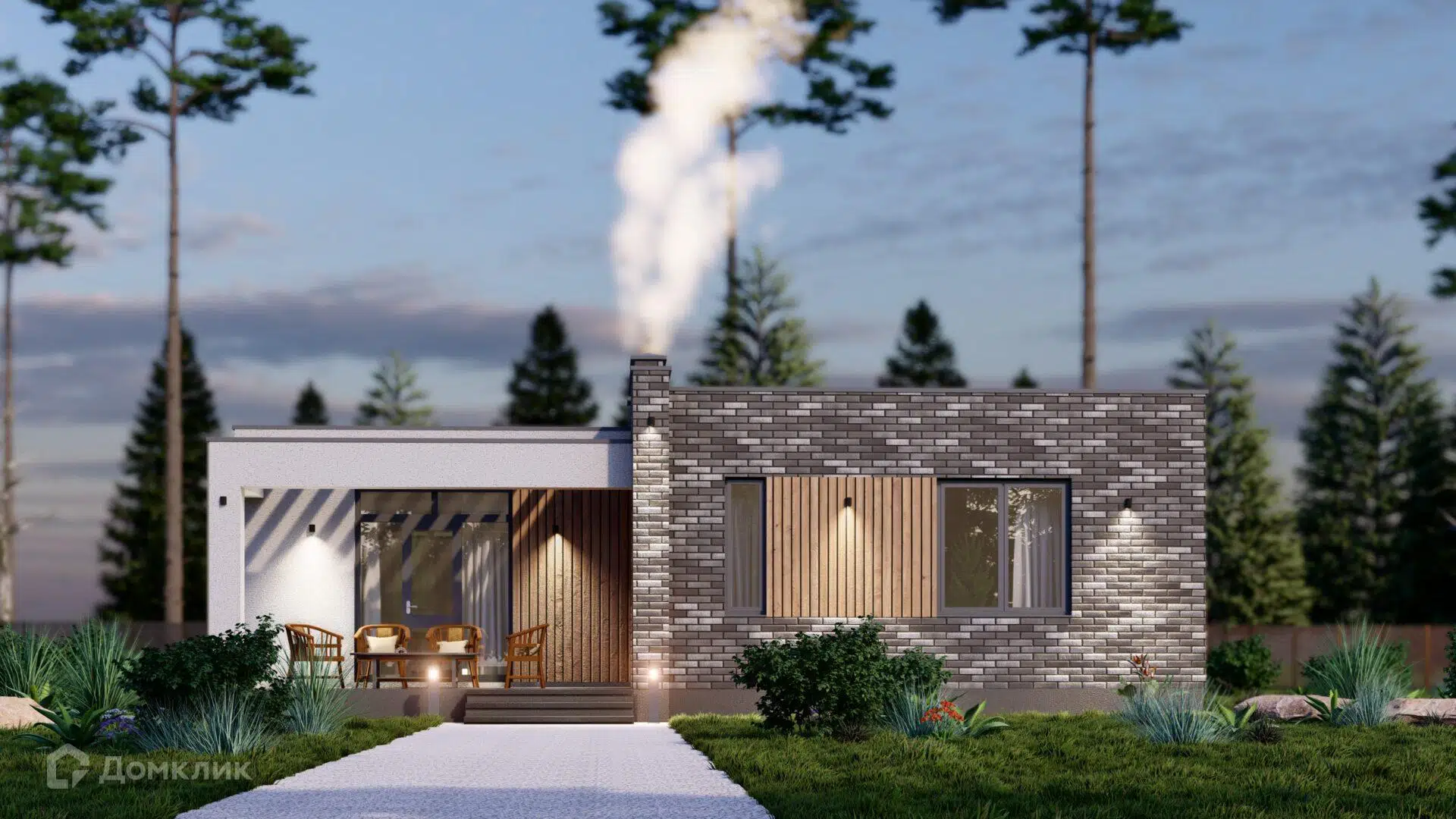 Проект дома «Хай-Тек 89» компании Каркас Поволжья из материала Керамические блоки площадью 132м² под ключ за 9100000₽ в Донецке | 1 этаж, 3 спальни, 2 санузла – Домклик