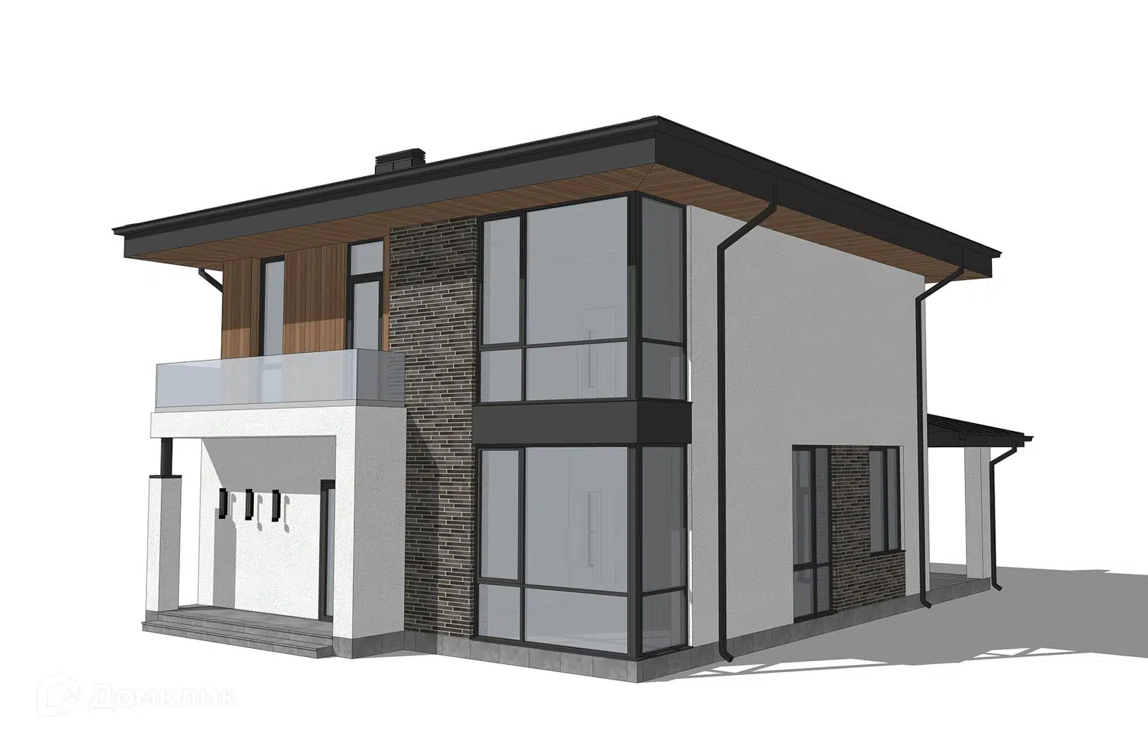 Проект дома «Проект №439» компании ООО«НОВАСТРОЙ» из материала Газобетонные блоки площадью 160м² под ключ за 7300000₽ в Донецке | 2 этажа, 4 спальни, 3 санузла – Домклик