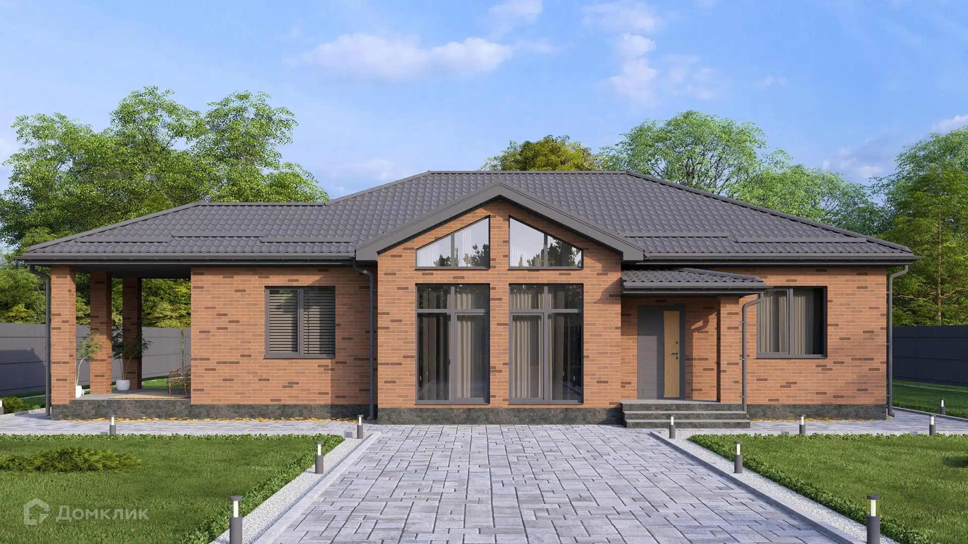 Проект дома «Имидж» компании ИП Шилова Юлия Михайловна из материала Газосиликатные блоки площадью 140м² под ключ за 8600000₽ в Донецке | 1 этаж, 3 спальни, 2 санузла – Домклик