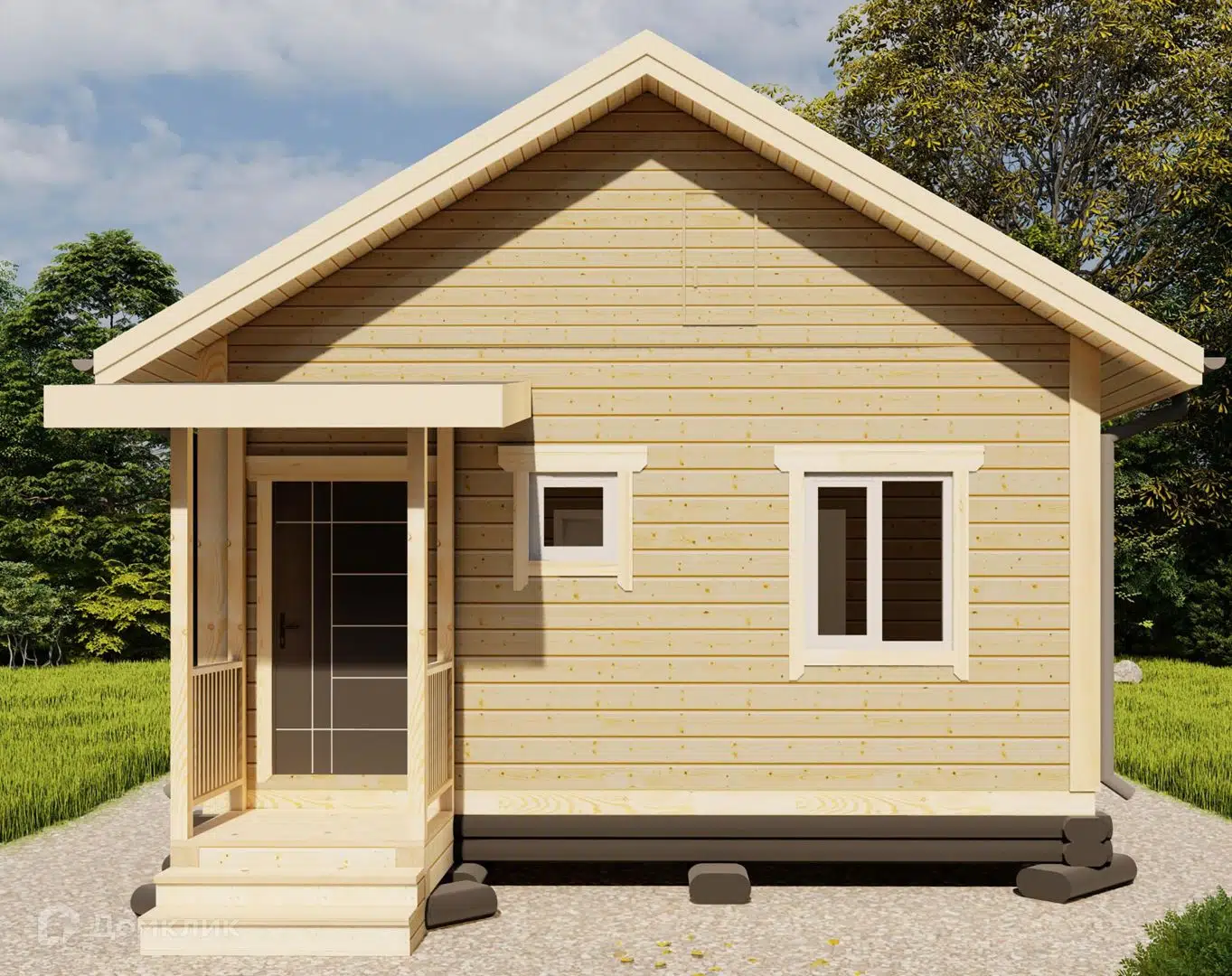 Проект дома «SB-46» компании Саха Билдинг из материала Брус естественной влажности площадью 46.7м² под ключ за 5193992₽ в Донецке | 1 этаж, 3 спальни, 1 санузел – Домклик