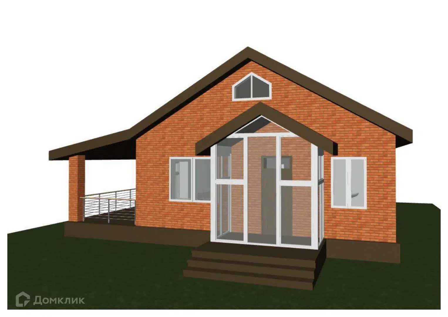 Проект дома «"ДОМ для папы"» компании РОСТ из материала Кирпич площадью 80м² под ключ за 4500000₽ в Донецке | 1 этаж, 2 спальни, 1 санузел – Домклик