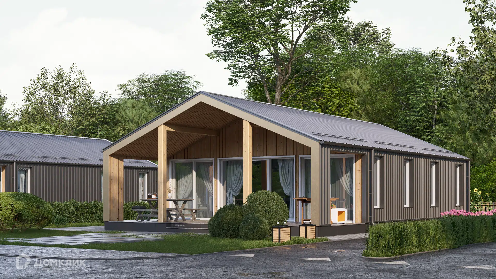 Проект дома «СВОЙ Лайт 007» компании СВОЙ из материала Каркасный дом площадью 85м² под ключ за 5008197₽ в Луганске | 1 этаж, 3 спальни, 1 санузел – Домклик