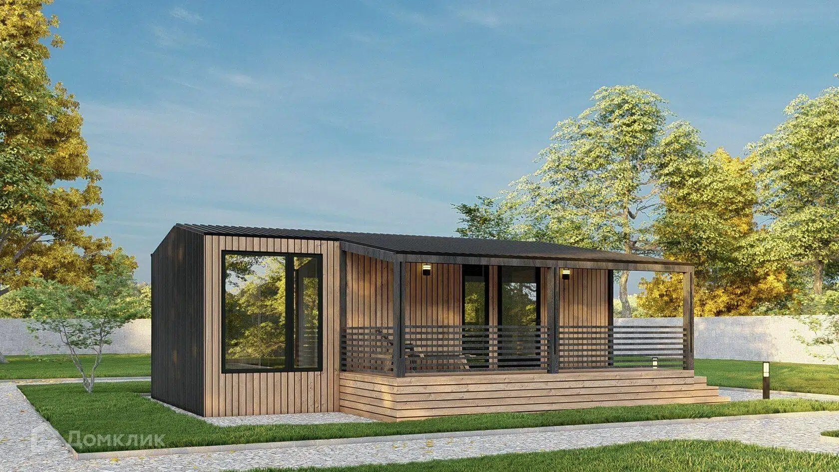 Проект дома «Модульный дом Simple 49» компании Авангард Строй из материала Модульный дом площадью 49м² под ключ за 2657000₽ в Донецке | 1 этаж, 1 спальня, 1 санузел – Домклик