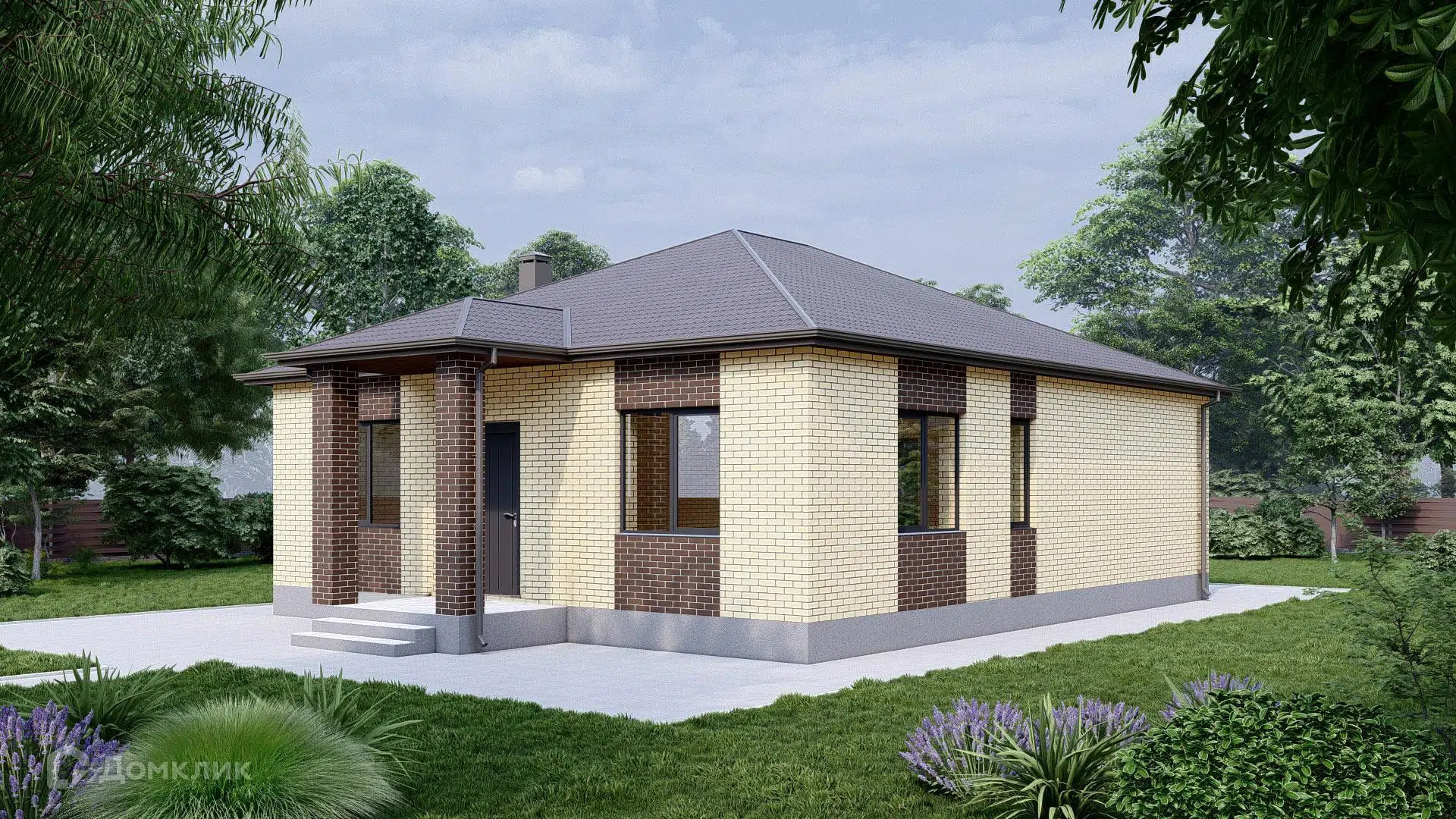 Проект дома «Проект - 28980» компании ИП Петрова В.В. из материала Кирпич площадью 101м² под ключ за 5050000₽ в Донецке | 1 этаж, 3 спальни, 2 санузла – Домклик