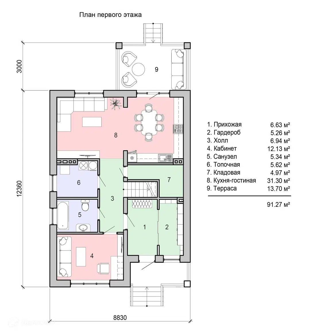 Планировка 1 этаж этажа