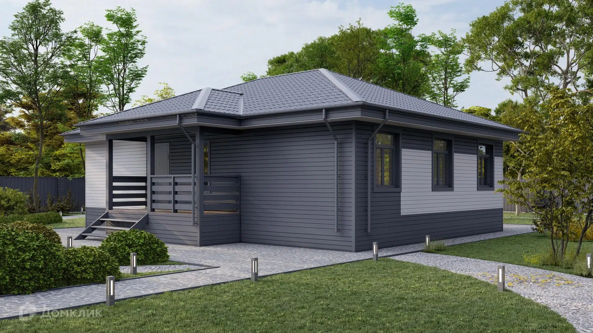 Проект дома «Красноярск» компании ООО «СТРОЙ-КОМФОРТ» из материала Каркасный дом площадью 113м² под ключ за 5497000₽ в Луганске | 1 этаж, 4 спальни, 2 санузла – Домклик