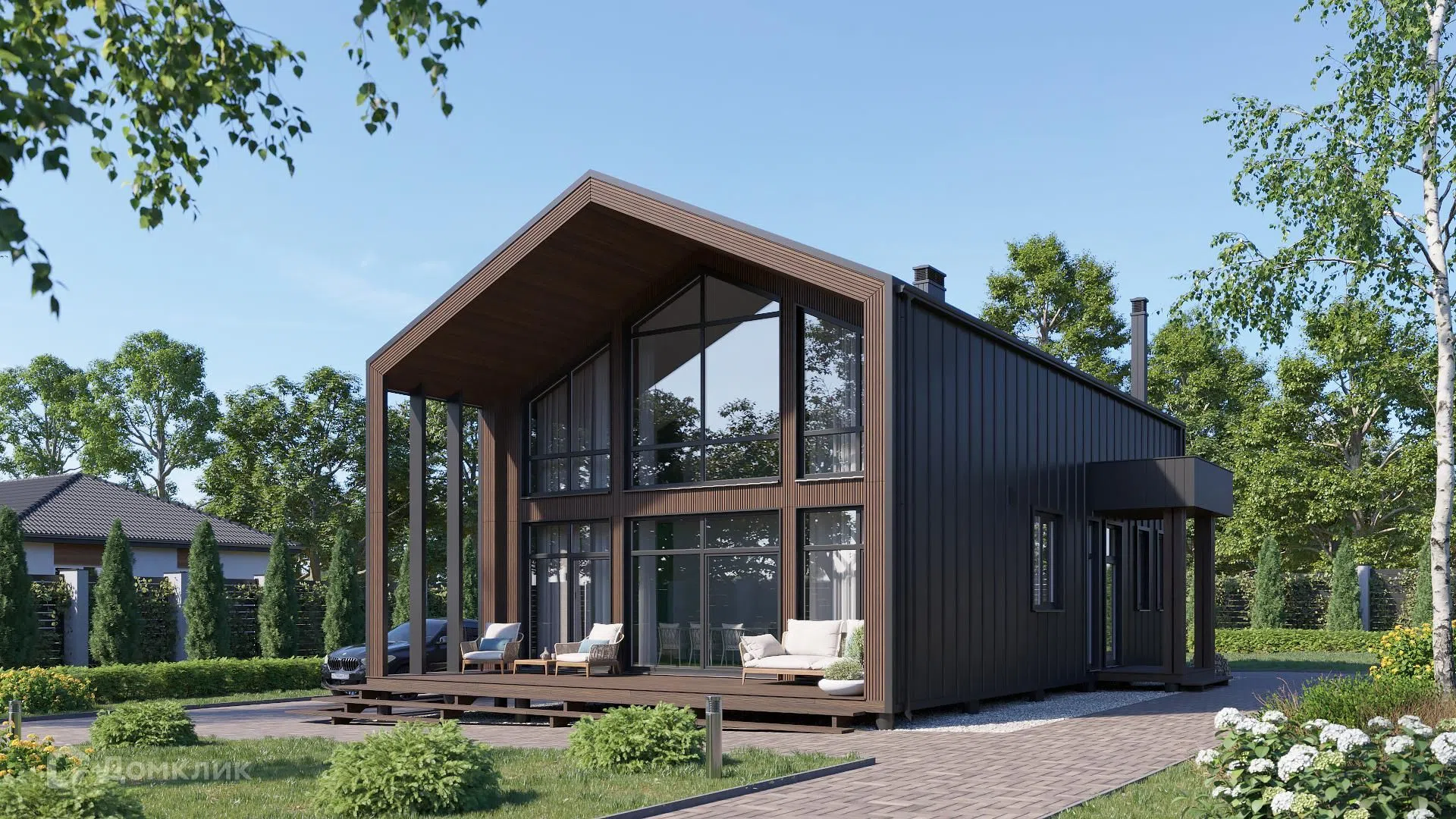 Проект дома «BarnHouse210» компании ООО «Квартирный вопрос» из материала Каркасный дом площадью 210м² под ключ за 7500000₽ в Донецке | 2 этажа, 2 спальни, 1 санузел – Домклик