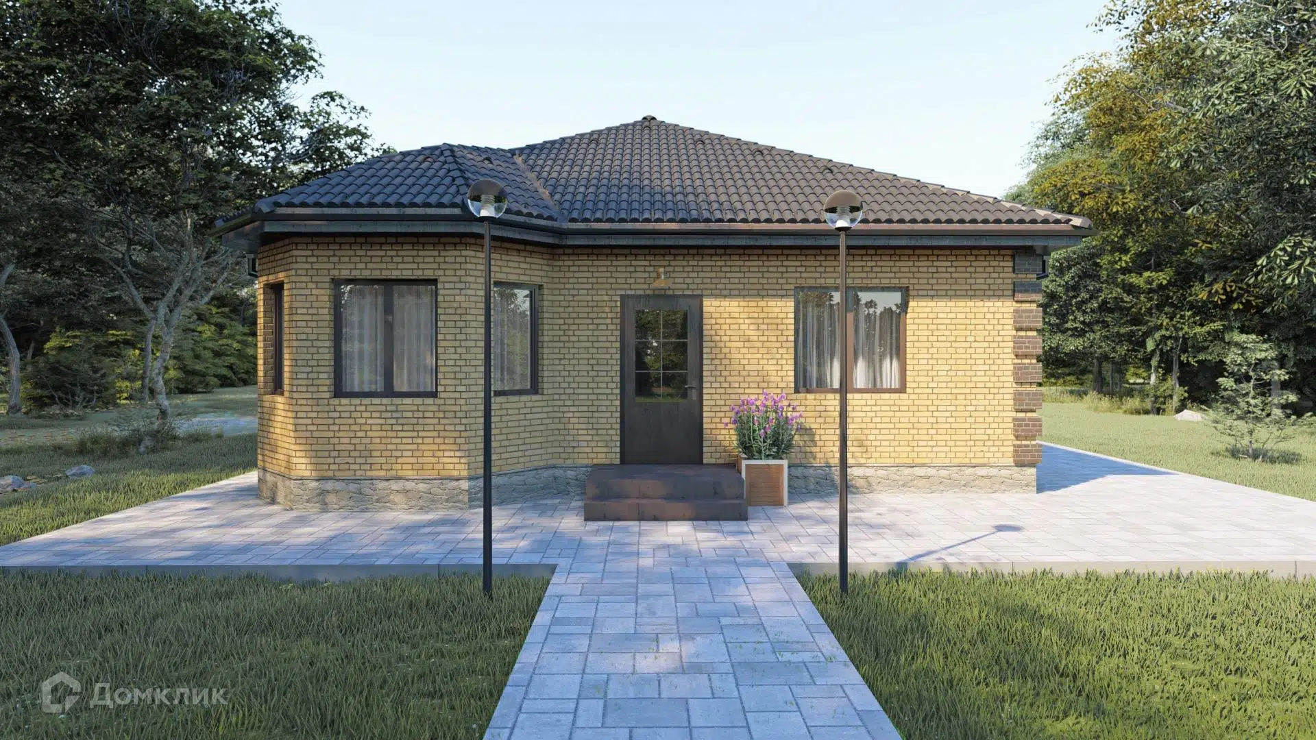 Проект дома «КС-10» компании Красный слон из материала Кирпич площадью 106.3м² под ключ за 6600000₽ в Донецке | 1 этаж, 4 спальни, 2 санузла – Домклик