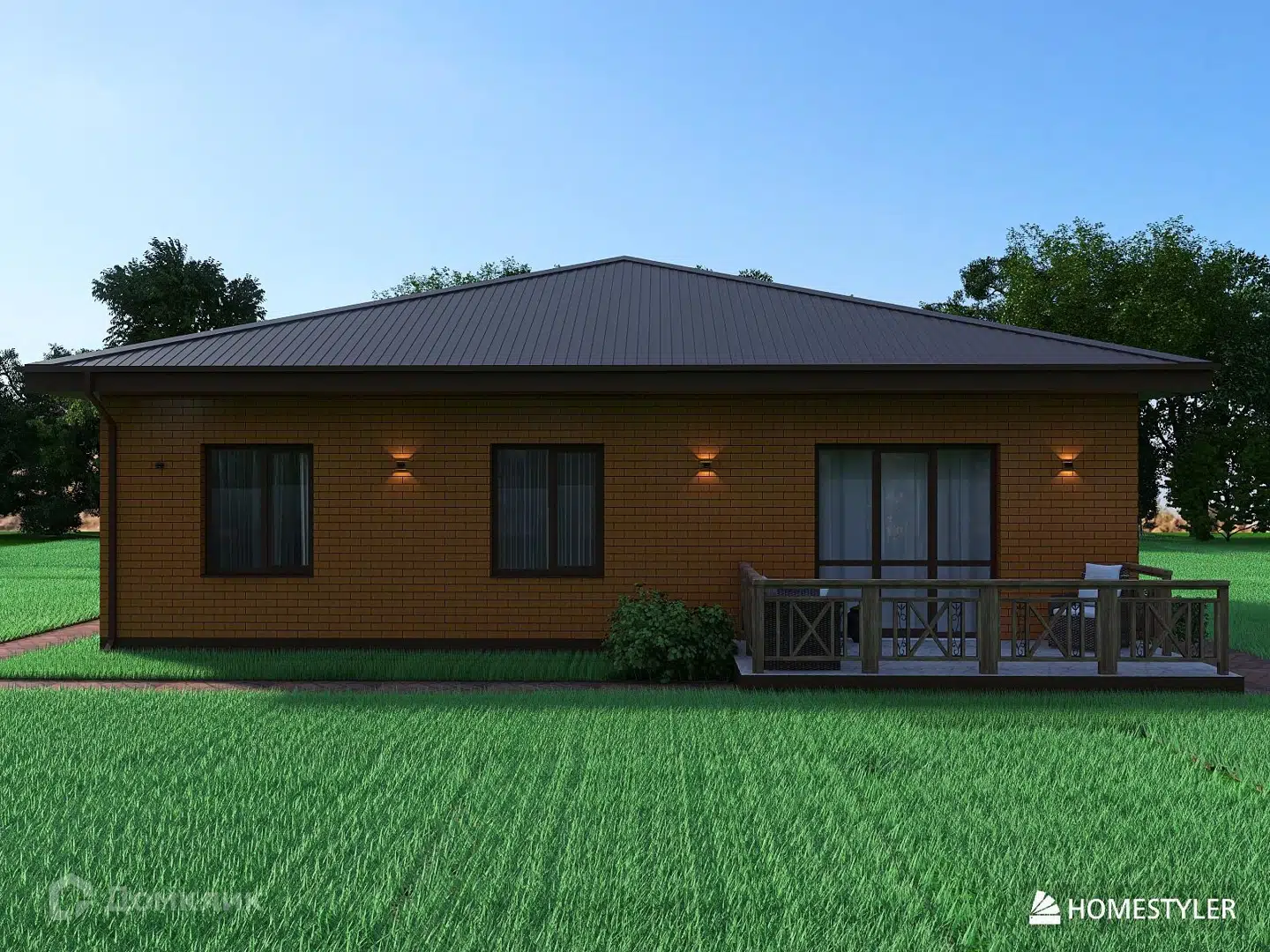 Проект дома «Симфония» компании СК УютСтрой из материала Газобетонные блоки площадью 85м² под ключ за 6000000₽ в Луганске | 1 этаж, 3 спальни, 1 санузел – Домклик