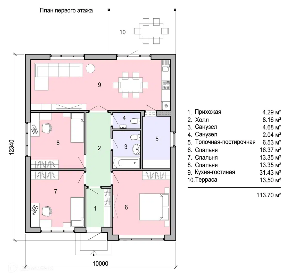 Планировка 1 этаж этажа