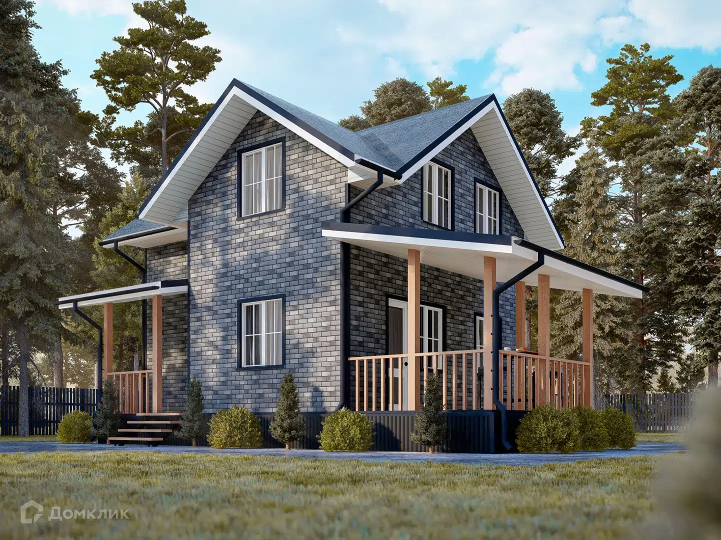 Проект дома «Проект "Лямбда-1"» компании Альфа SIP из материала SIP-панели площадью 105м² под ключ за 2902464₽ в Донецке | 2 этажа, 4 спальни, 2 санузла – Домклик