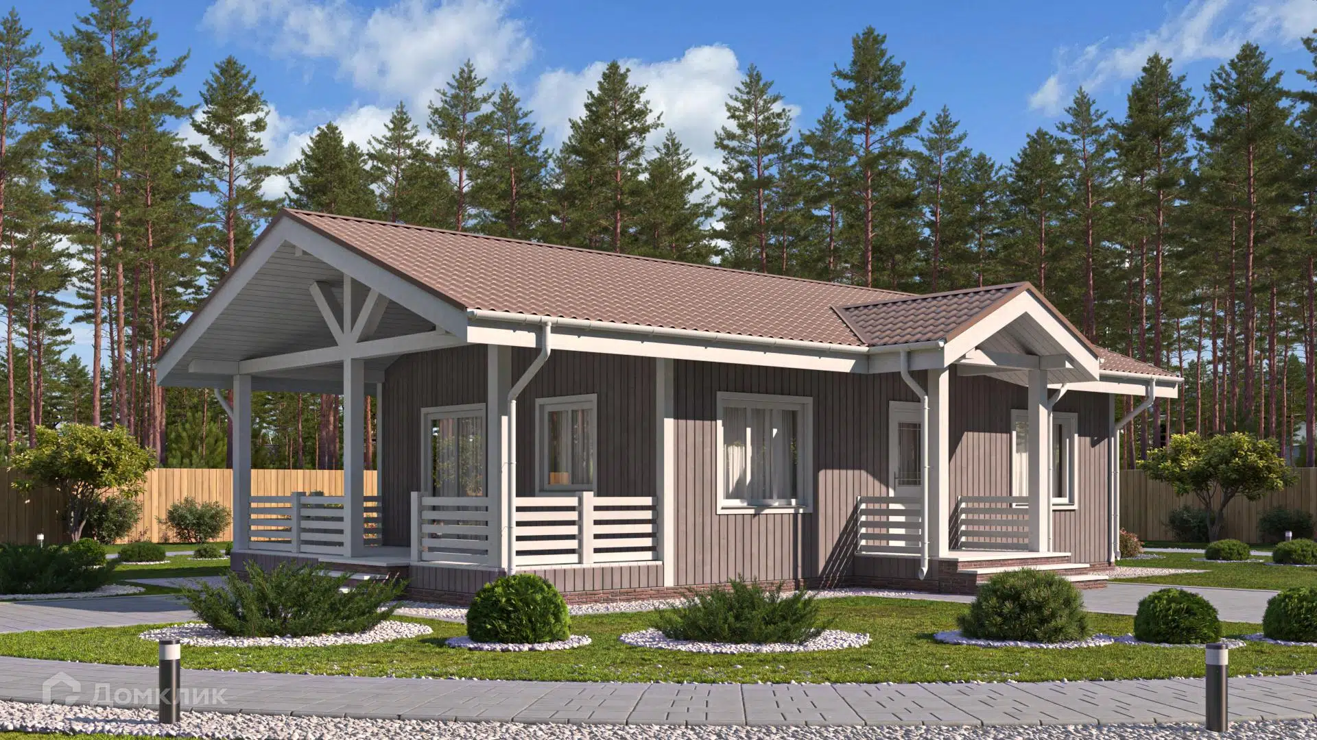 Проект дома «Деревянный дом 7х12,5 К-10» компании СК «Домовёнок» из материала Профилированный брус площадью 78м² под ключ за 2902000₽ в Донецке | 1 этаж, 2 спальни, 1 санузел – Домклик