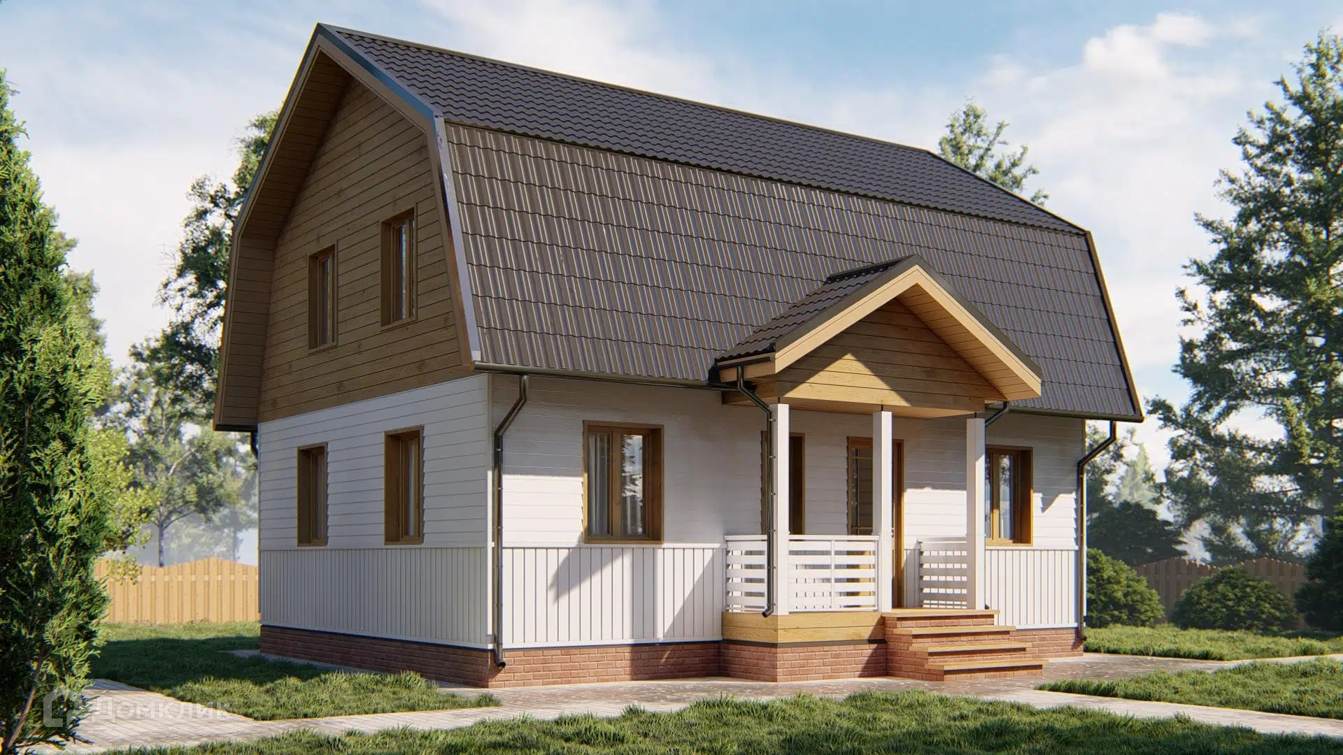 Проект дома «Дом из бруса 7х9 Д-78» компании СК «Домовёнок» из материала Профилированный брус площадью 101м² под ключ за 3532000₽ в Донецке | 2 этажа, 5 спален, 2 санузла – Домклик