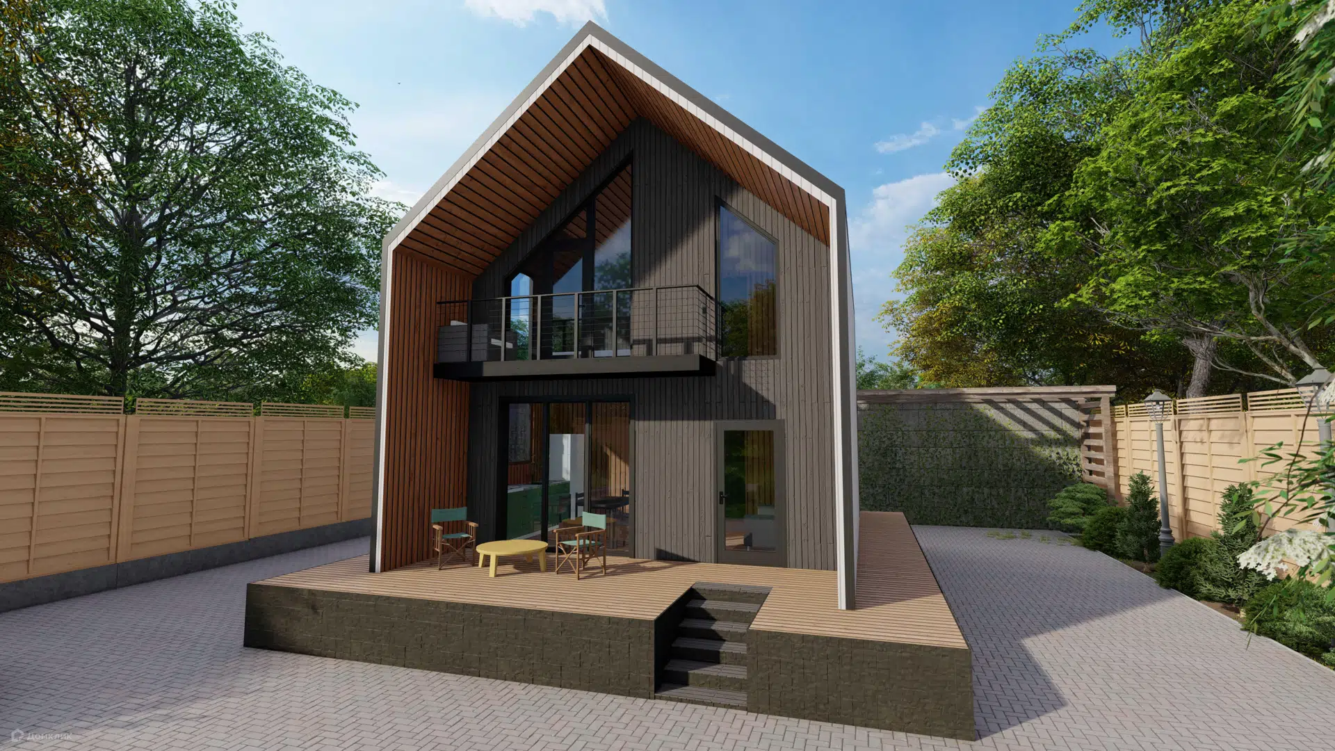 Проект дома «Двухэтажный МД-78» компании МАГАЗИН ДОМОВ из материала SIP-панели площадью 106м² под ключ за 5133000₽ в Донецке | 2 этажа, 2 спальни, 1 санузел – Домклик