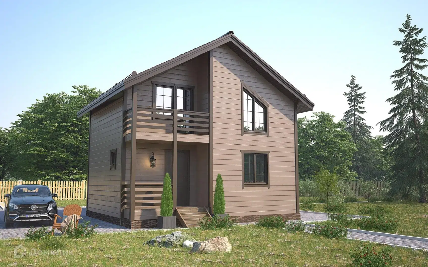 Проект дома «Весна-5» компании Теплодина из материала Каркасный дом площадью 98.4м² под ключ за 4570000₽ в Донецке | 2 этажа, 2 спальни, 1 санузел – Домклик