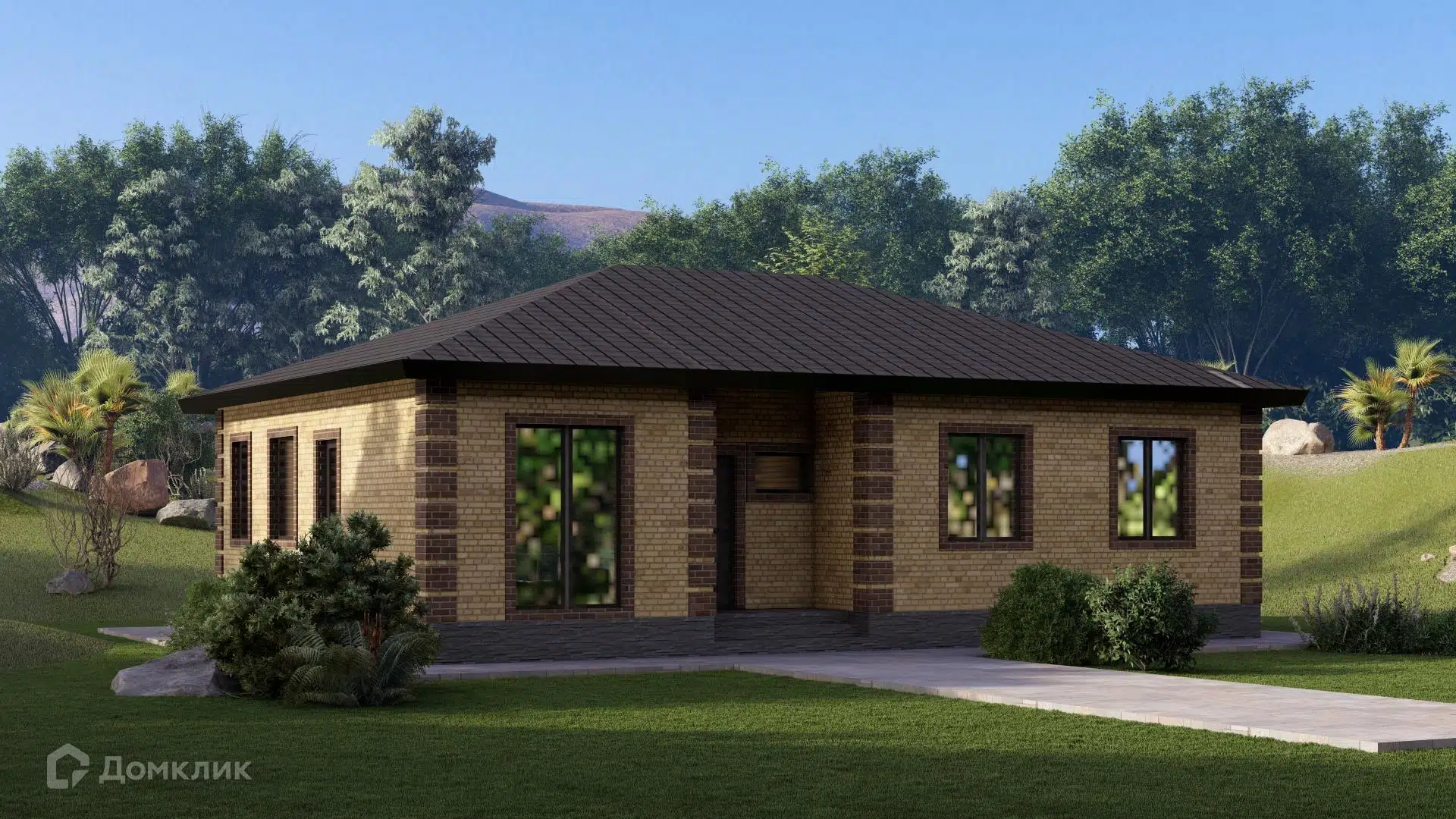 Проект дома «Факел» компании ИП Ветринская Елена Александровна из материала Газобетонные блоки площадью 118.4м² под ключ за 5180128₽ в Донецке | 1 этаж, 5 спален, 2 санузла – Домклик