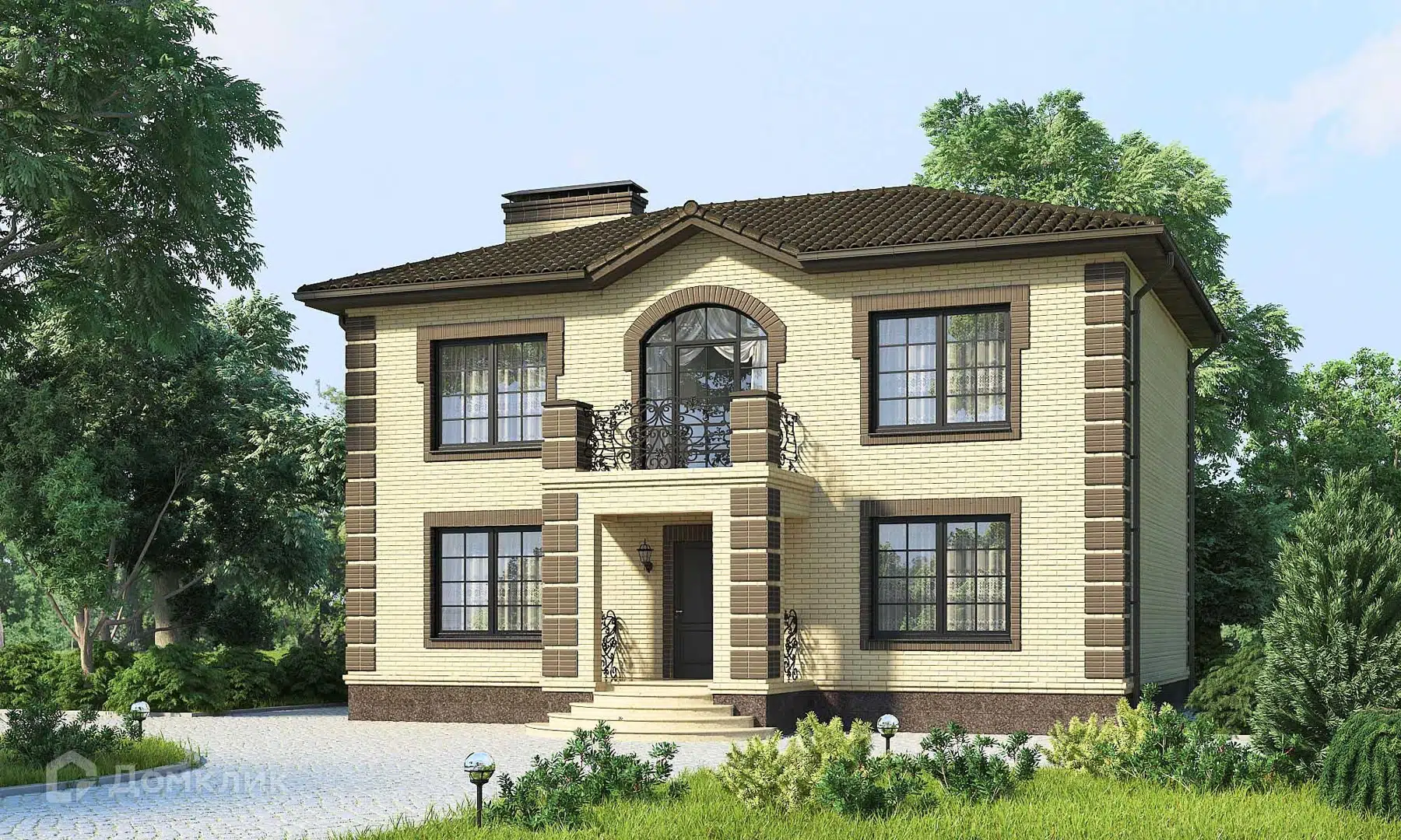 Проект дома «Проект №57-1» компании Новация из материала Керамические блоки площадью 174м² под ключ за 9570000₽ в Донецке | 2 этажа, 4 спальни, 3 санузла – Домклик