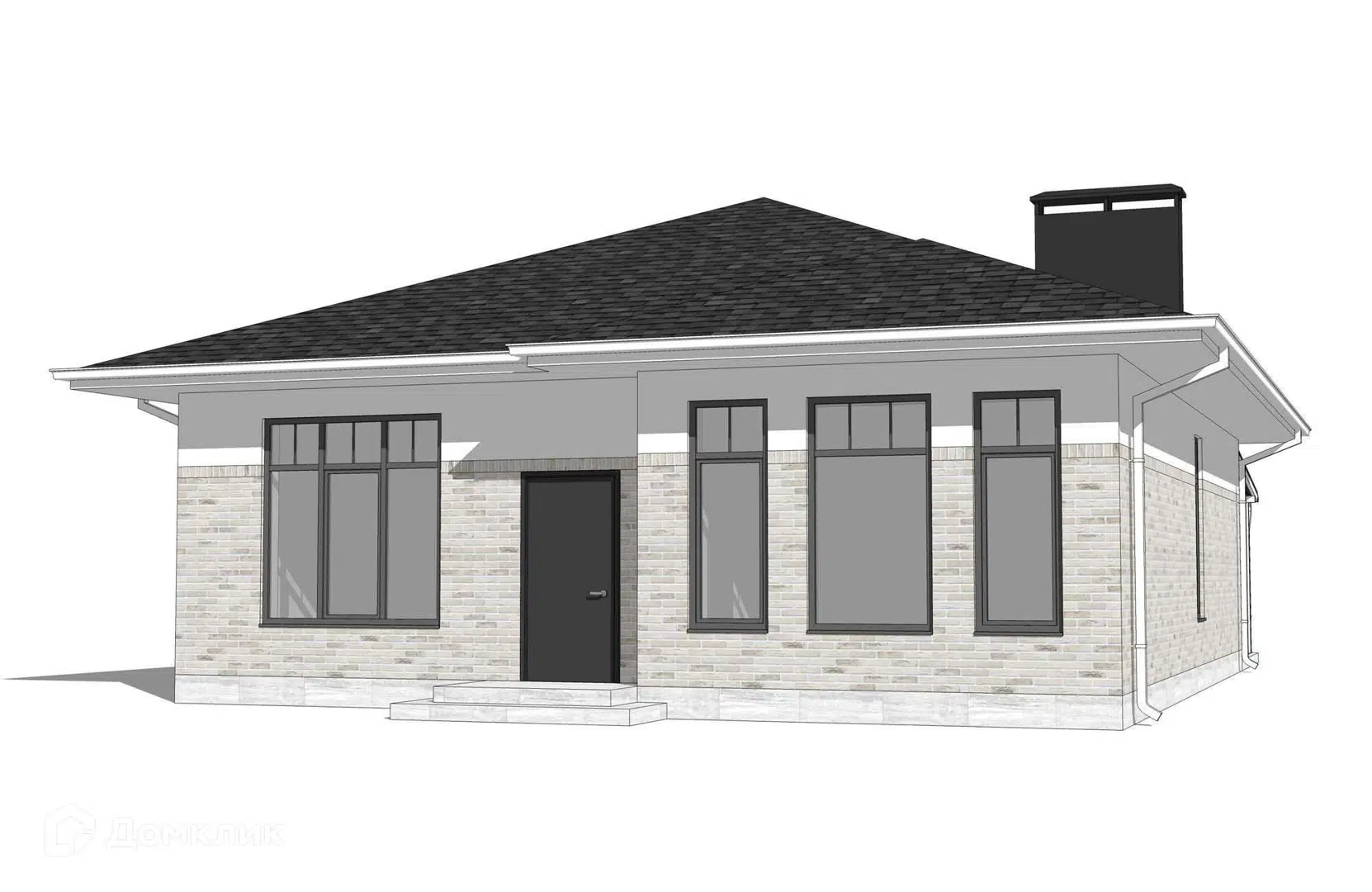 Проект дома «Проект №315» компании Новация из материала Керамические блоки площадью 100м² под ключ за 6466000₽ в Донецке | 1 этаж, 3 спальни, 2 санузла – Домклик