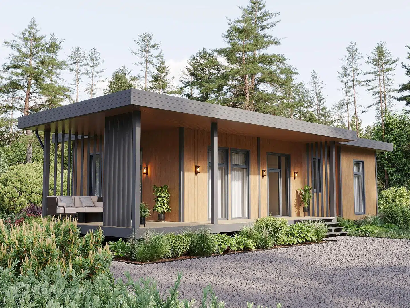 Проект дома «ХАЙ-ТЕК 98» компании ООО СМК «ДЕМИДОВСКИЙ» из материала Панельно-каркасная технология площадью 98.5м² под ключ за 6990000₽ в Донецке | 1 этаж, 3 спальни, 2 санузла – Домклик