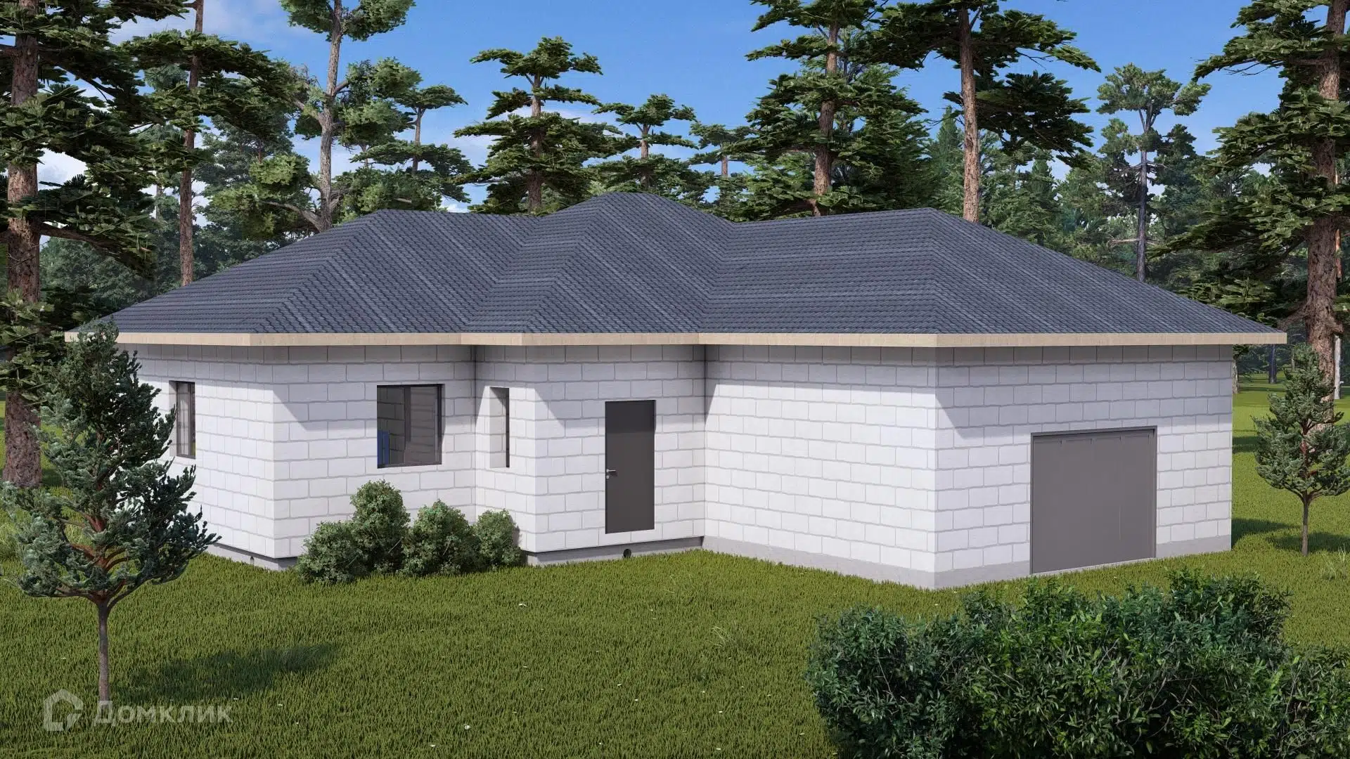 Проект дома «Дом из газобетона ТА-124» компании Построй Свой Дом_ИП из материала Газобетонные блоки площадью 124м² под ключ за 6300000₽ в Донецке | 1 этаж, 3 спальни, 1 санузел – Домклик