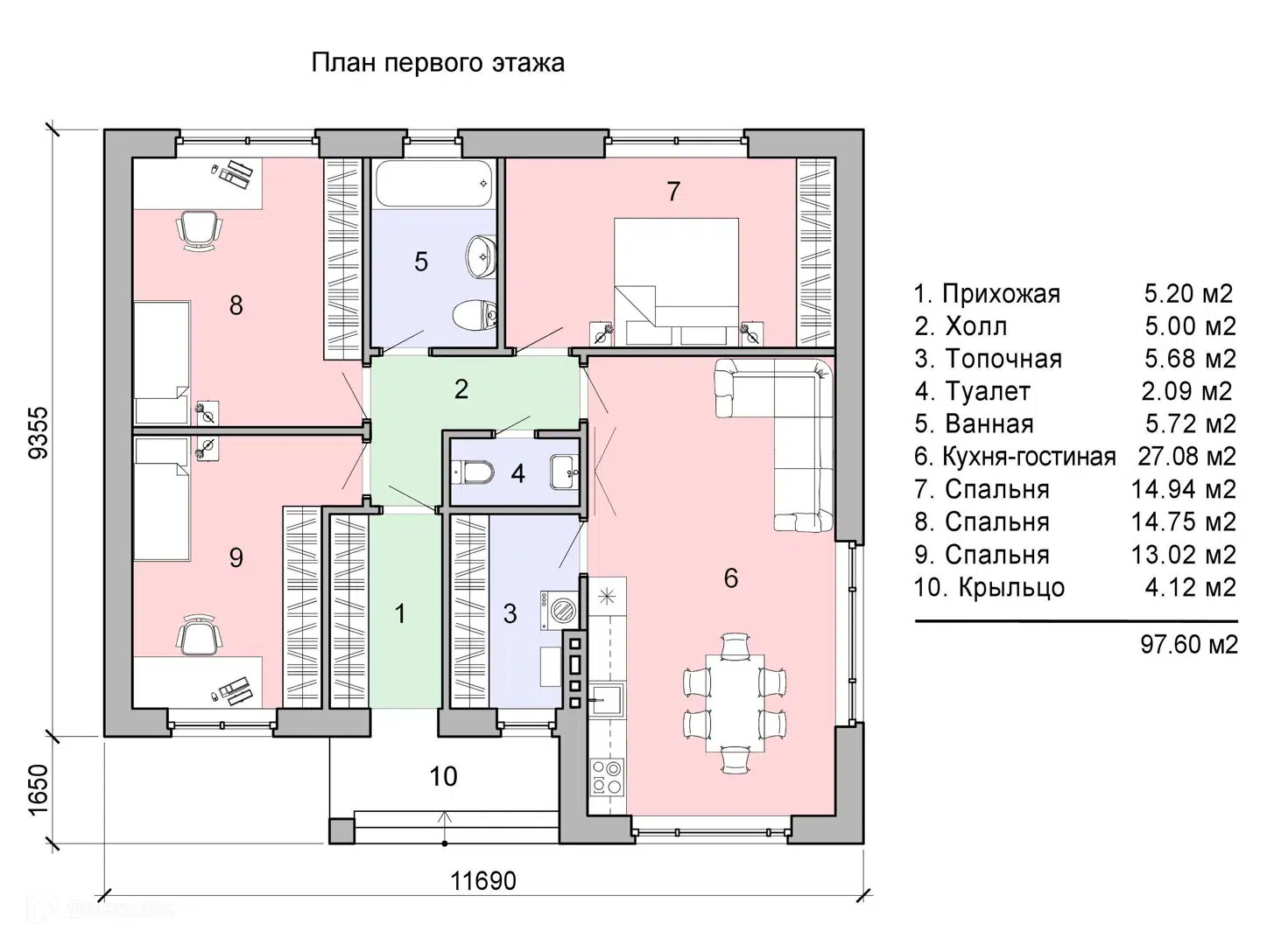 Планировка 1 этаж этажа