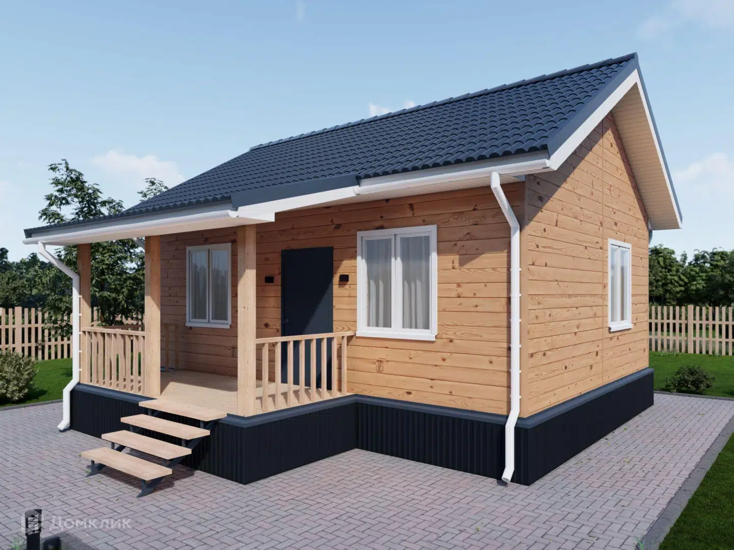 Проект дома «Проект "6х8"» компании Альфа SIP из материала SIP-панели площадью 48м² под ключ за 1645947₽ в Донецке | 1 этаж, 2 спальни, 1 санузел – Домклик