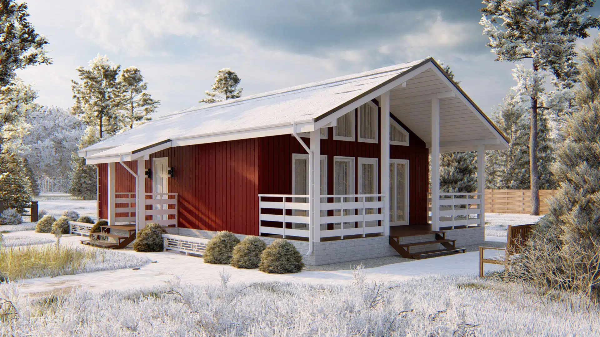 Проект дома «Вестерос» компании ООО «СТРОЙ-КОМФОРТ» из материала Каркасный дом площадью 78.9м² под ключ за 3670000₽ в Донецке | 1 этаж, 2 спальни, 1 санузел – Домклик