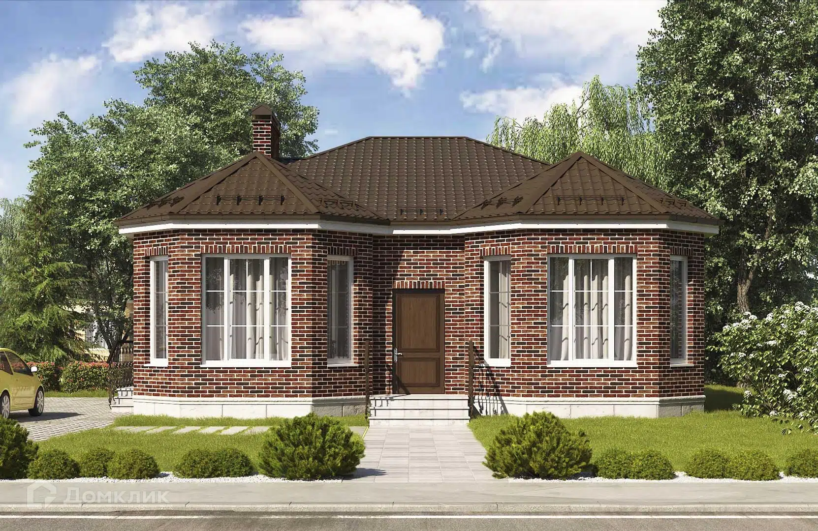 Проект дома «Проект №63» компании Новация из материала Газобетонные блоки площадью 88м² под ключ за 6450000₽ в Донецке | 1 этаж, 3 спальни, 1 санузел – Домклик