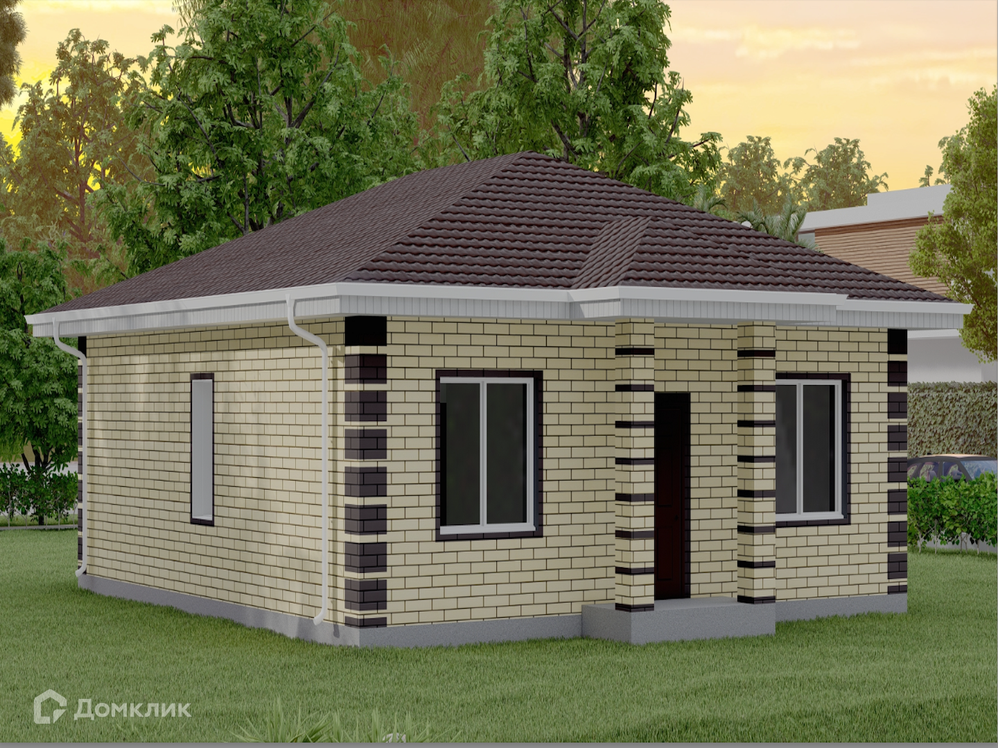 Проект дома «R-80» компании Regnum из материала Керамзитобетонные блоки площадью 80м² под ключ за 5390000₽ в Донецке | 1 этаж, 3 спальни, 1 санузел – Домклик