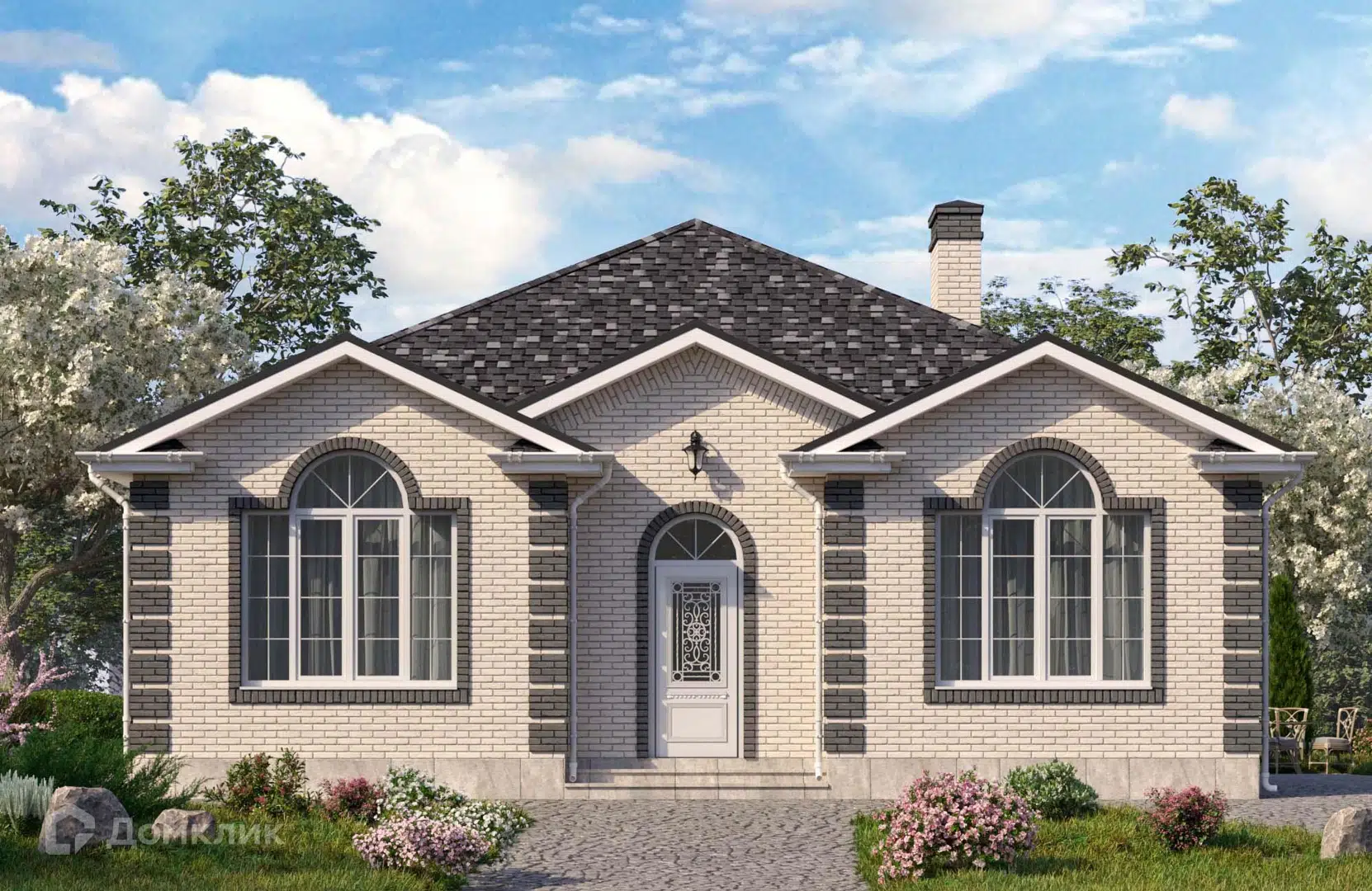 Проект дома «Проект №231» компании ООО«НОВАСТРОЙ» из материала Газобетонные блоки площадью 119м² под ключ за 5900000₽ в Донецке | 1 этаж, 3 спальни, 2 санузла – Домклик