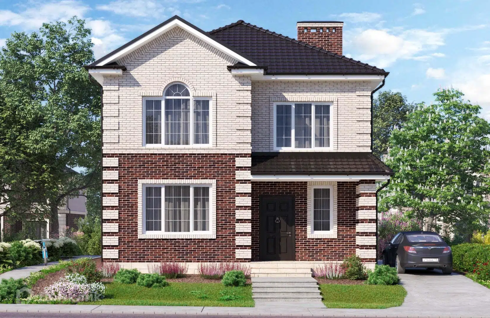 Проект дома «Проект №150» компании СК НОВАЦИЯ Санкт-Петербург и ЛО из материала Газобетонные блоки площадью 154м² под ключ за 9600000₽ в Донецке | 2 этажа, 4 спальни, 2 санузла – Домклик