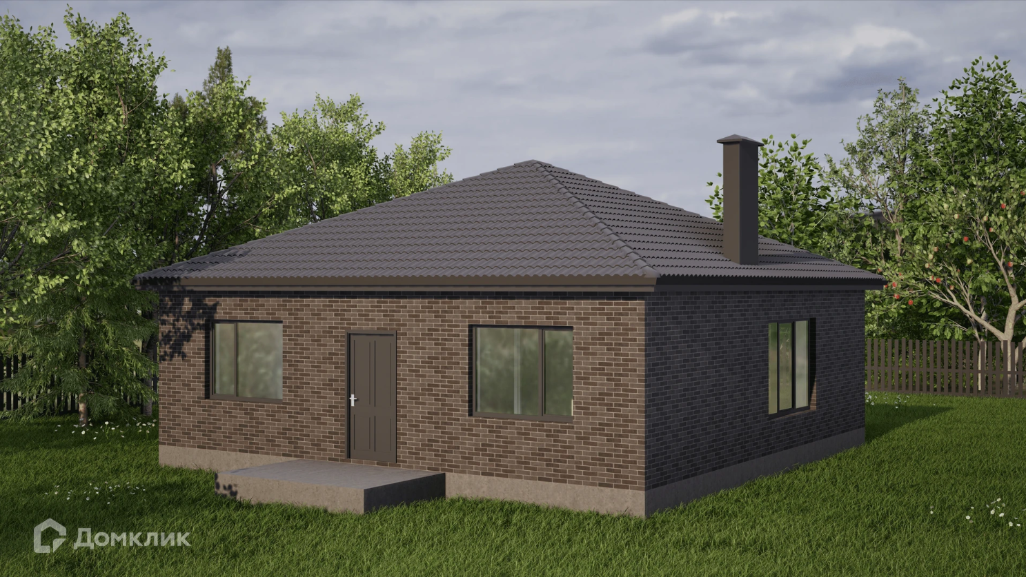 Проект дома «Проект -54532» компании ИП Петрова В.В. из материала Кирпич площадью 89м² под ключ за 4550000₽ в Донецке | 1 этаж, 3 спальни, 2 санузла – Домклик