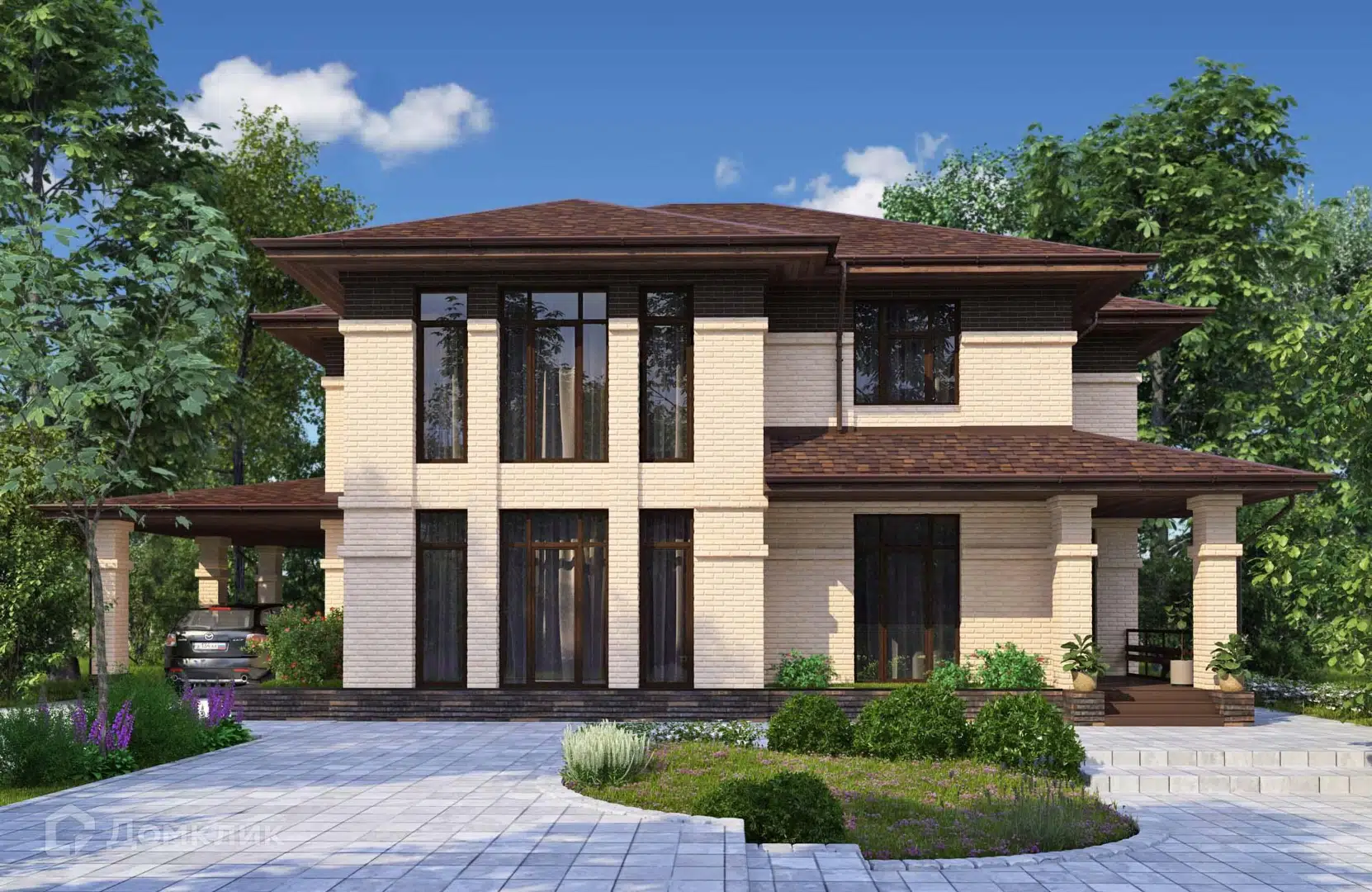 Проект дома «Проект №73» компании Новация из материала Керамические блоки площадью 172м² под ключ за 9460000₽ в Донецке | 2 этажа, 5 спален, 2 санузла – Домклик