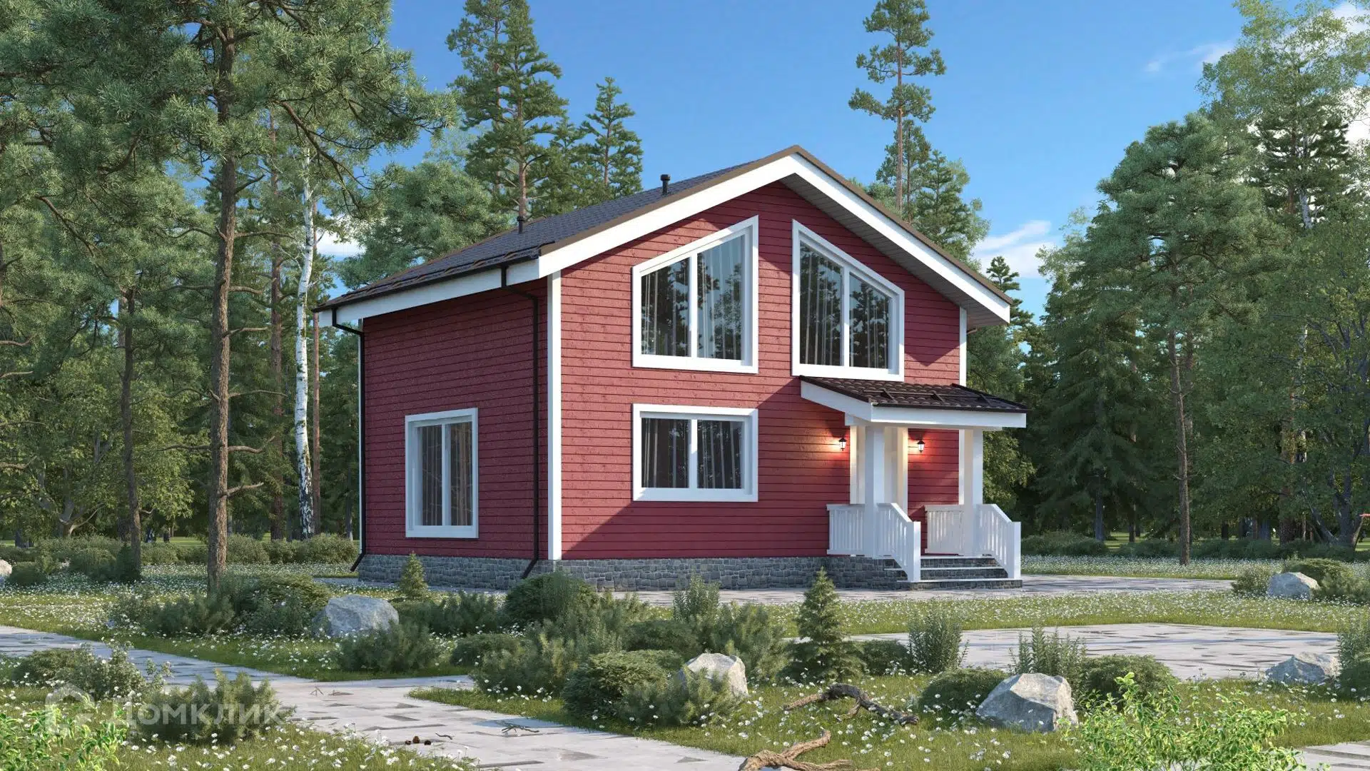 Проект дома «Дом из СИП панелей 6,5х7,5 - 89С» компании ООО «ДОМ СТРОЙ» из материала SIP-панели площадью 85.1м² под ключ за 2500000₽ в Донецке | 2 этажа, 1 спальня, 1 санузел – Домклик