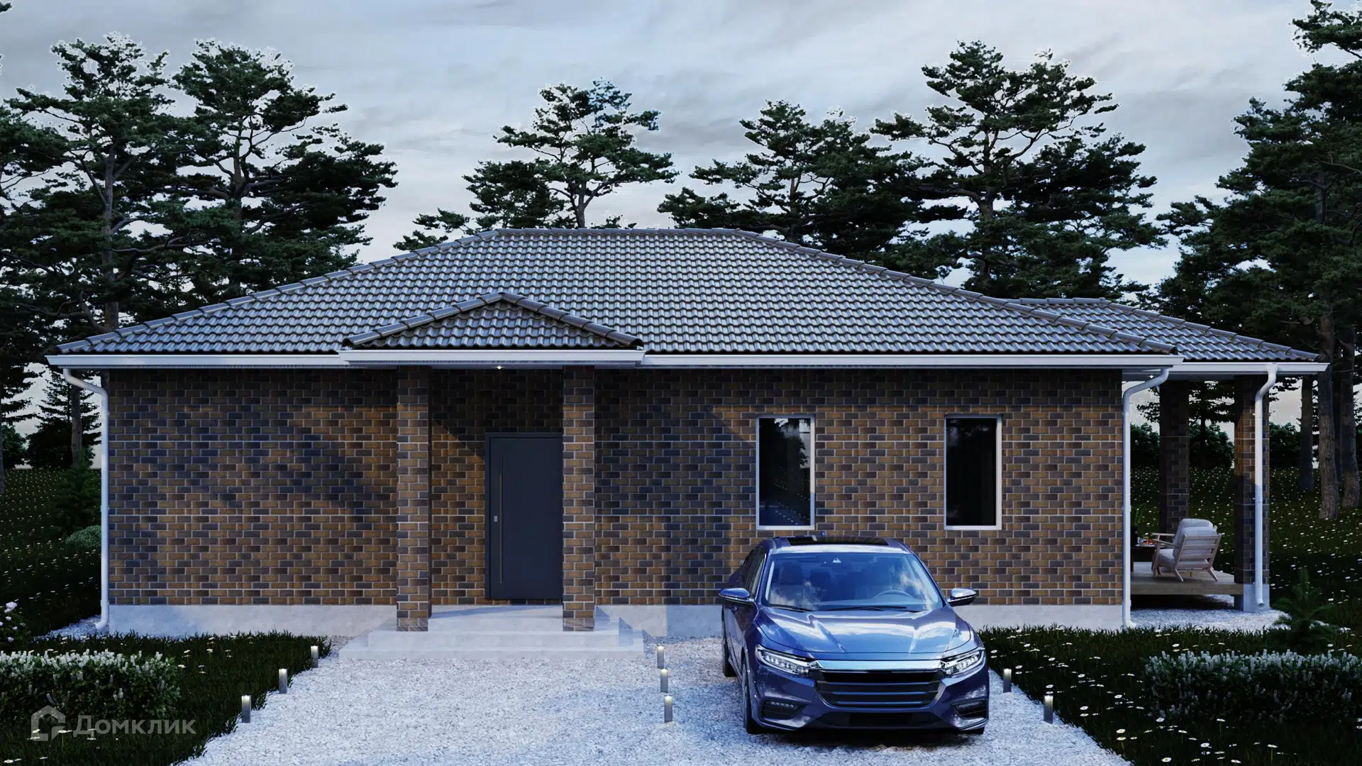 Проект дома «КомфортЕН35» компании СК Новый Дом из материала Газосиликатные блоки площадью 117м² под ключ за 7600000₽ в Луганске | 1 этаж, 3 спальни, 2 санузла – Домклик