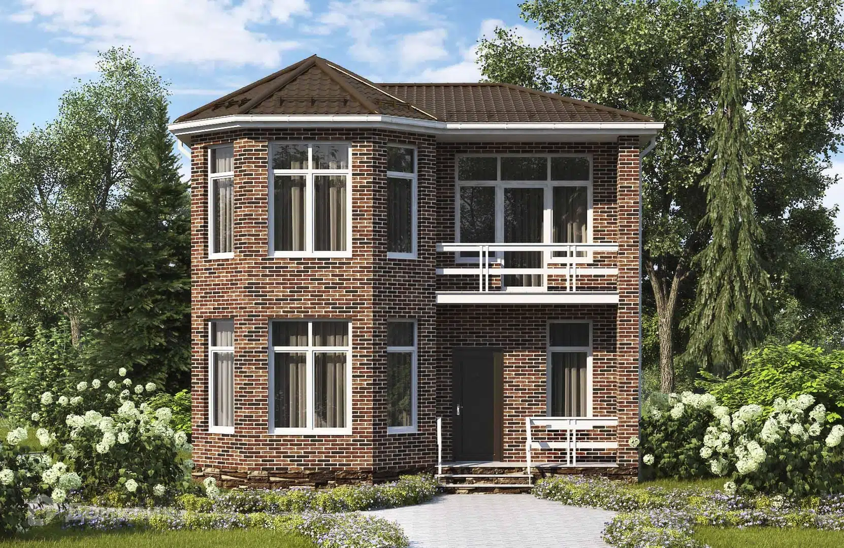 Проект дома «Проект №61» компании Новация из материала Керамические блоки площадью 129м² под ключ за 7095550₽ в Донецке | 2 этажа, 5 спален, 2 санузла – Домклик