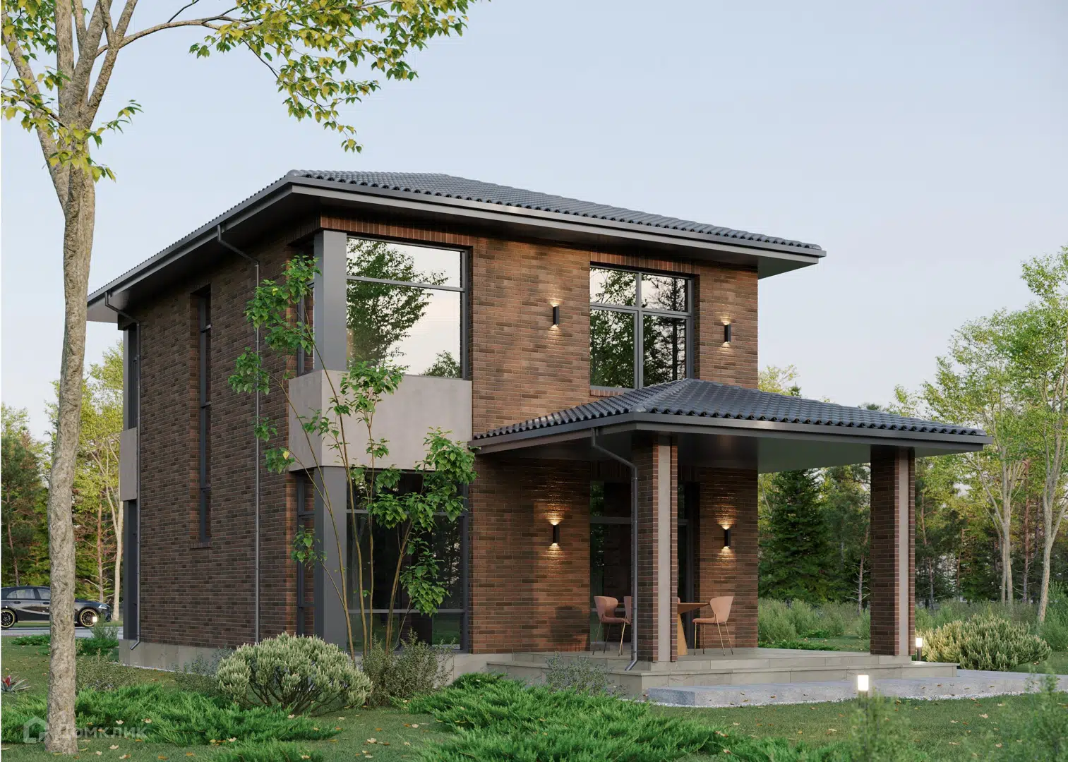 Проект дома «Комфорт-137» компании СК «Автор Комфорта» из материала Газосиликатные блоки площадью 137м² под ключ за 7261000₽ в Донецке | 2 этажа, 6 спален, 2 санузла – Домклик