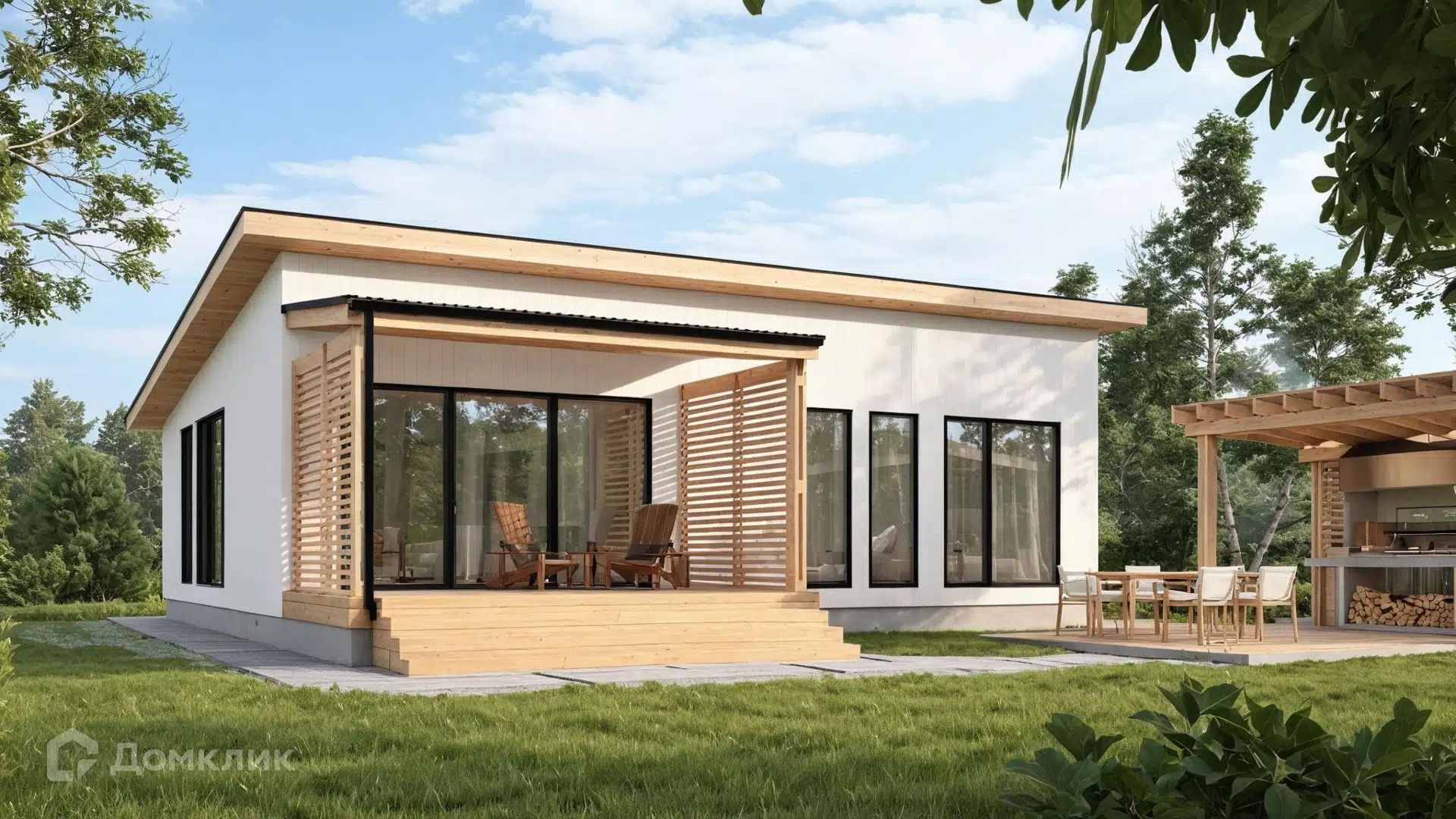 Проект дома «Сканди 113» компании Авангард Строй из материала Панельно-каркасная технология площадью 113м² под ключ за 5863000₽ в Донецке | 1 этаж, 3 спальни, 1 санузел – Домклик