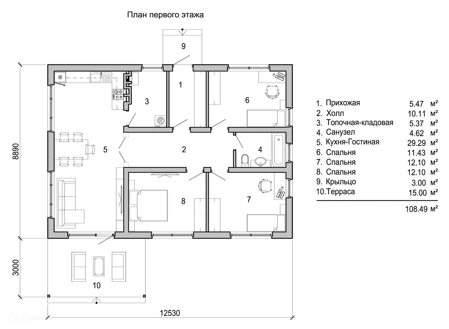 Планировка 1 этаж этажа