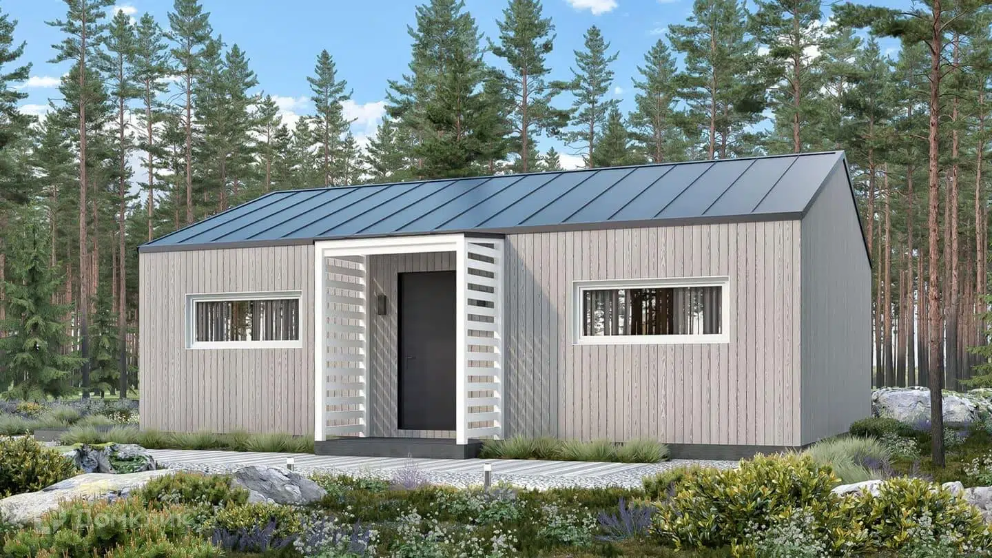 Проект дома «Каркасный С72» компании ЙОЛО ХАУС из материала Каркасный дом площадью 72м² под ключ за 3235000₽ в Донецке | 1 этаж, 2 спальни, 1 санузел – Домклик