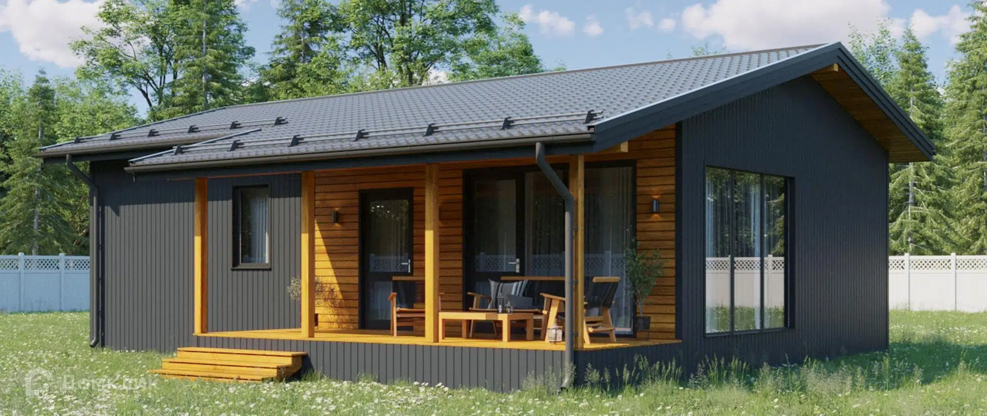 Проект дома «Сканди 06» компании Авангард из материала SIP-панели площадью 97.67м² под ключ за 5393000₽ в Донецке | 1 этаж, 3 спальни, 1 санузел – Домклик