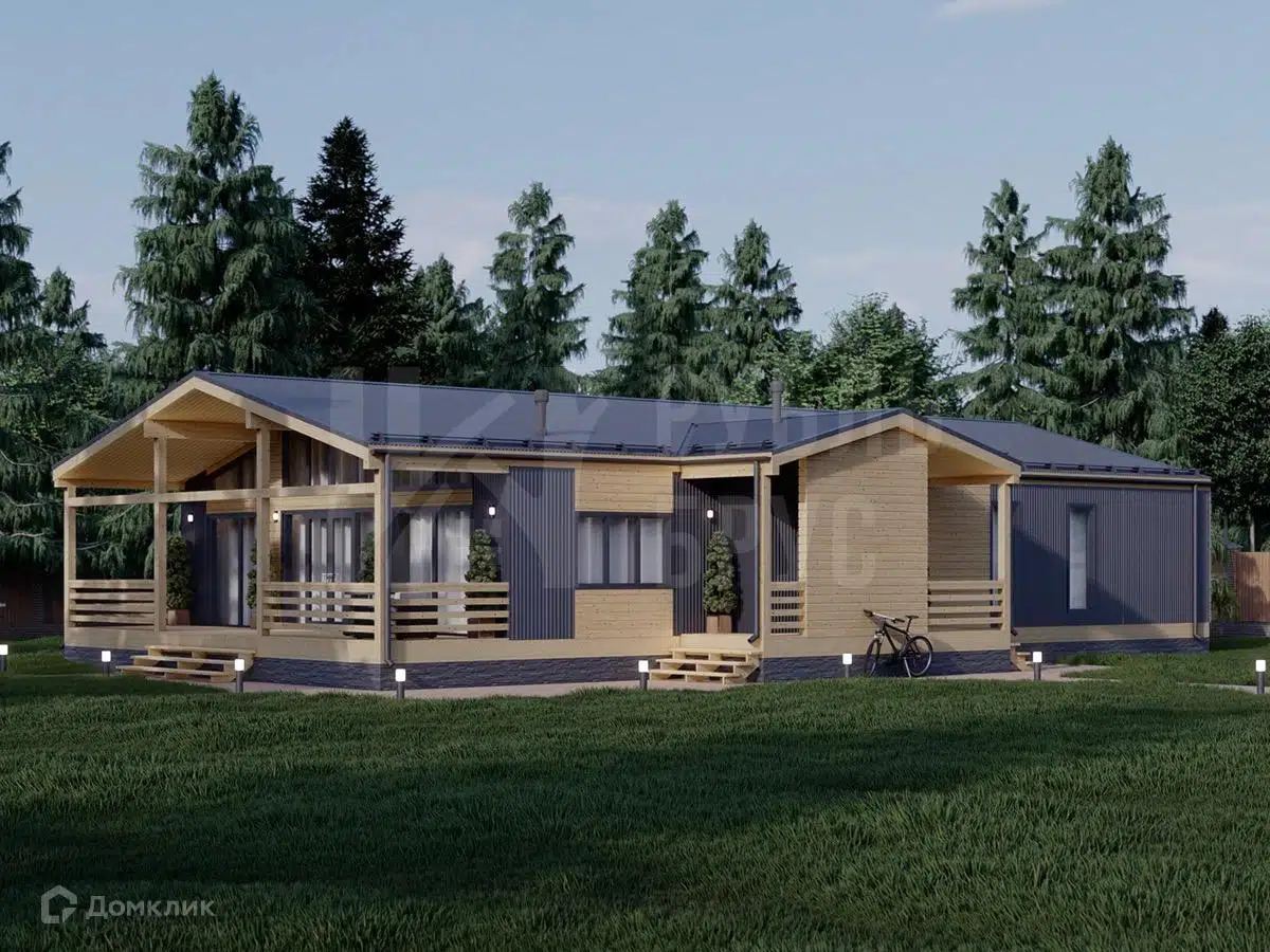 Проект дома «Каркасный дом «Колосс»» компании РубльБрус строительство деревянных домов и бань по России. из материала Каркасный дом площадью 198м² под ключ за 7667500₽ в Донецке | 1 этаж, 3 спальни, 2 санузла – Домклик