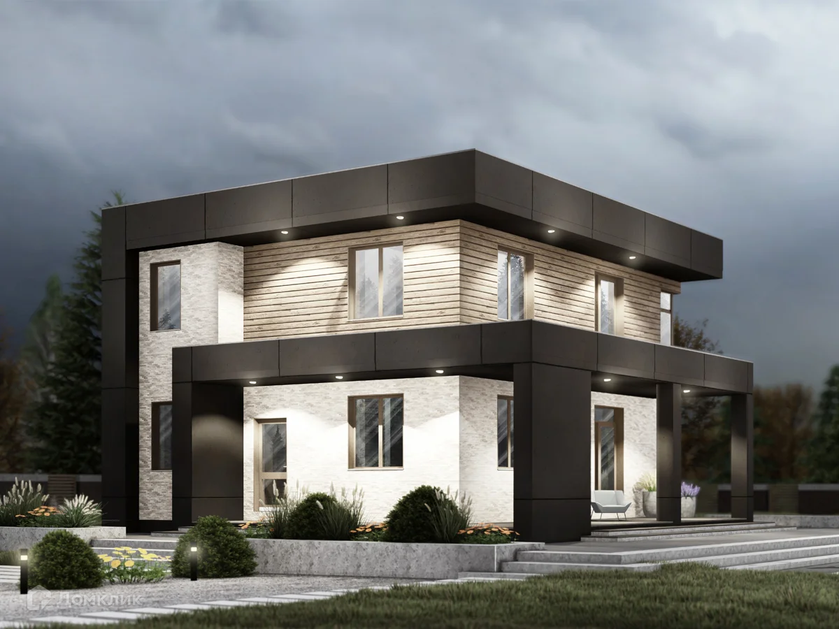 Проект дома «Индивидуальный, 2 этажа» компании СК «КИТ» из материала Газобетонные блоки площадью 150м² под ключ за 12000000₽ в Луганске | 2 этажа, 5 спален, 2 санузла – Домклик
