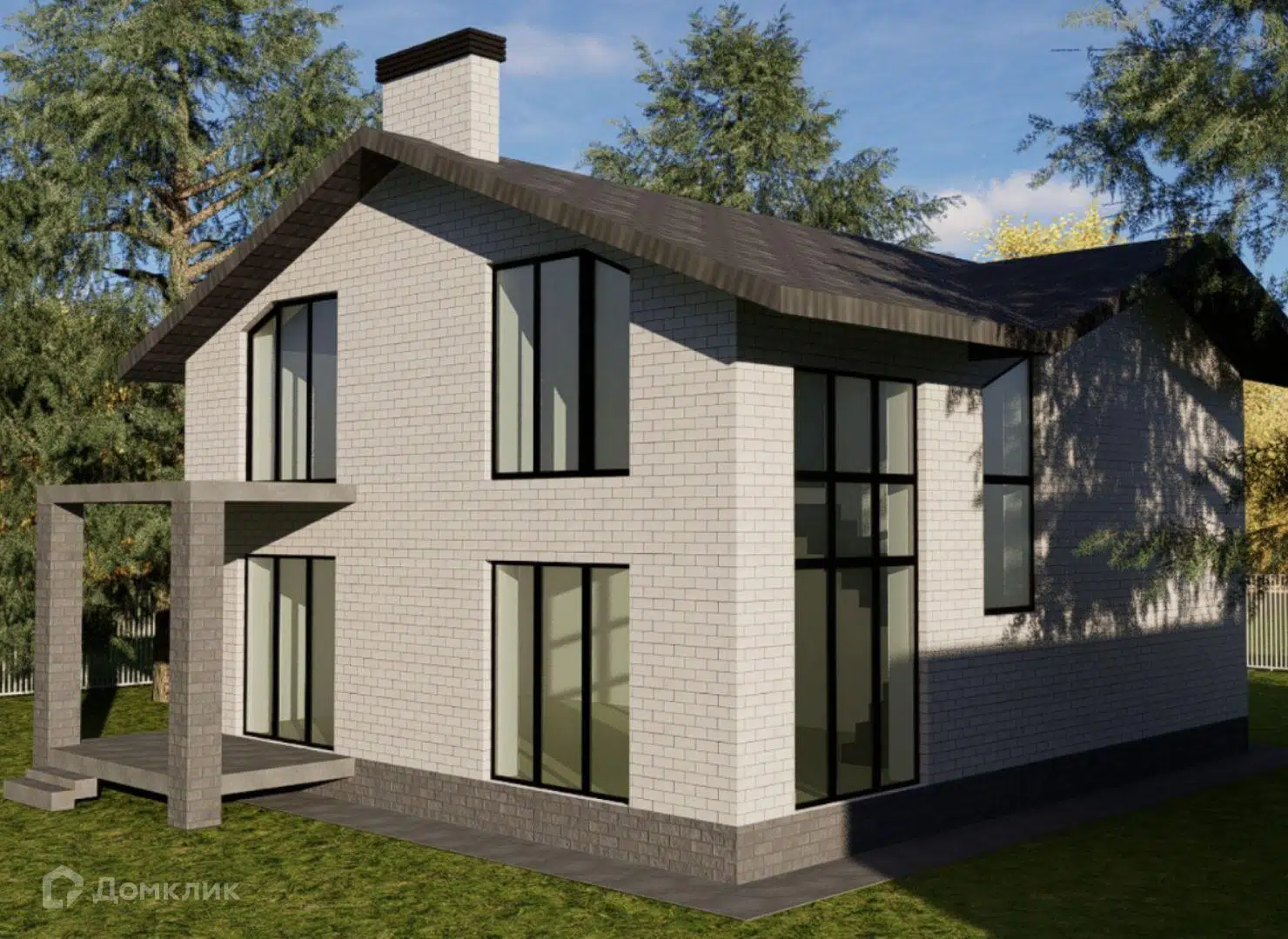 Проект дома «Дом "Фиалка"» компании ООО СК Добрострой из материала Кирпич площадью 134м² под ключ за 7550000₽ в Донецке | 2 этажа, 4 спальни, 2 санузла – Домклик
