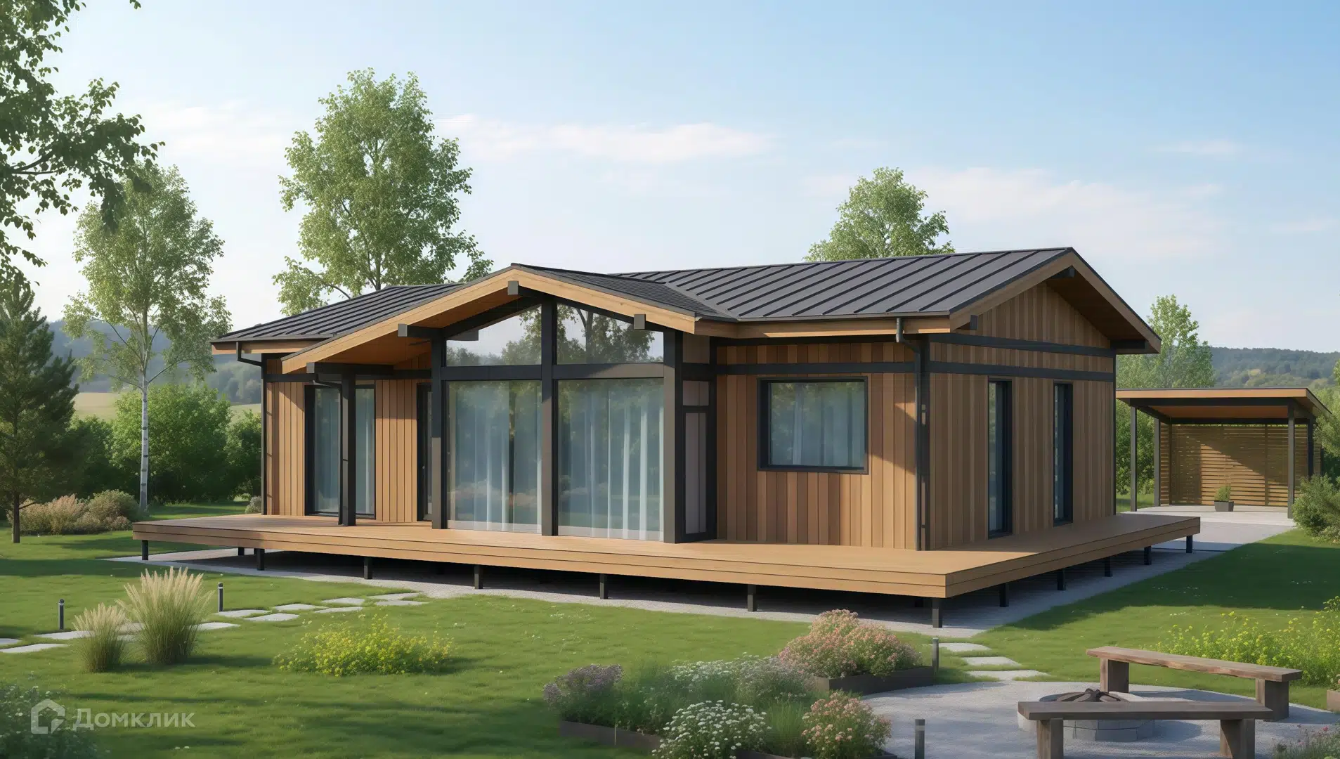 Проект дома «Байкал» компании TAKEDOM из материала Каркасный дом площадью 147.6м² под ключ за 14900000₽ в Донецке | 1 этаж, 3 спальни, 2 санузла – Домклик